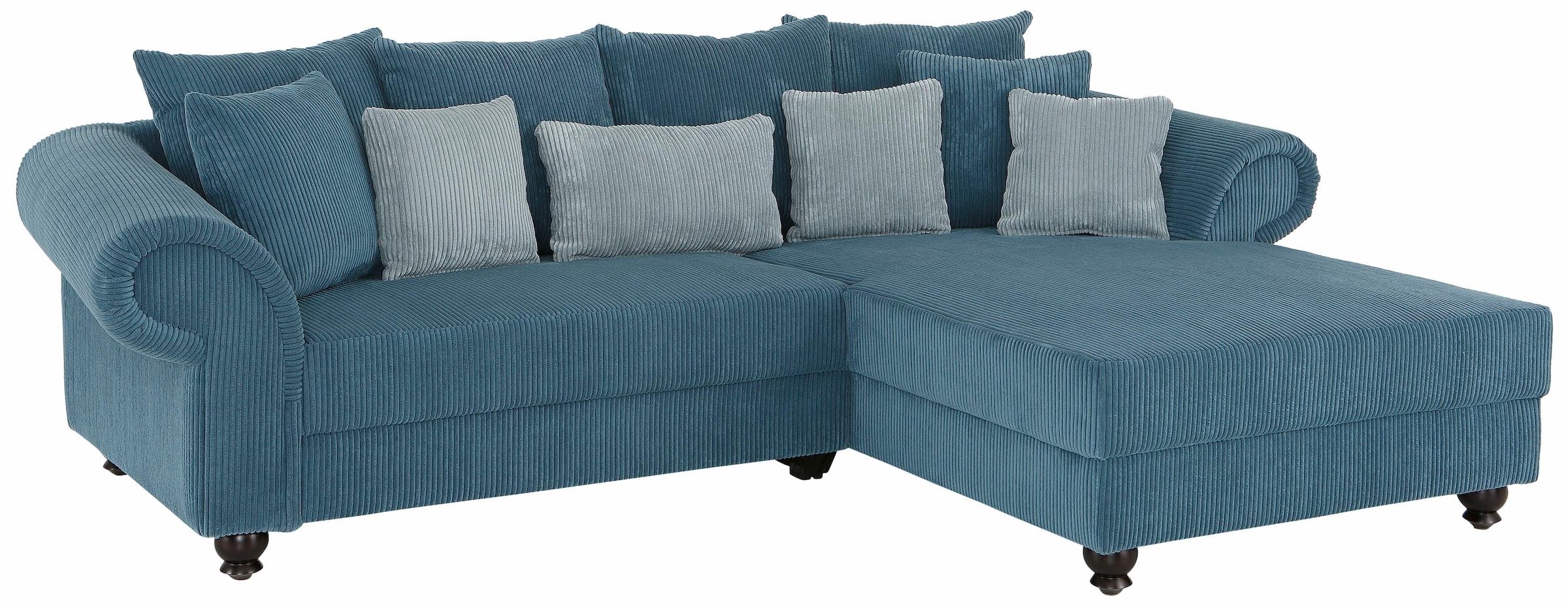 Home affaire Ecksofa »King George King Henry, Mega Sofa, Breite 260cm, L-Form«, mit Federkern, in legerer Polsterung und vielen Kissen