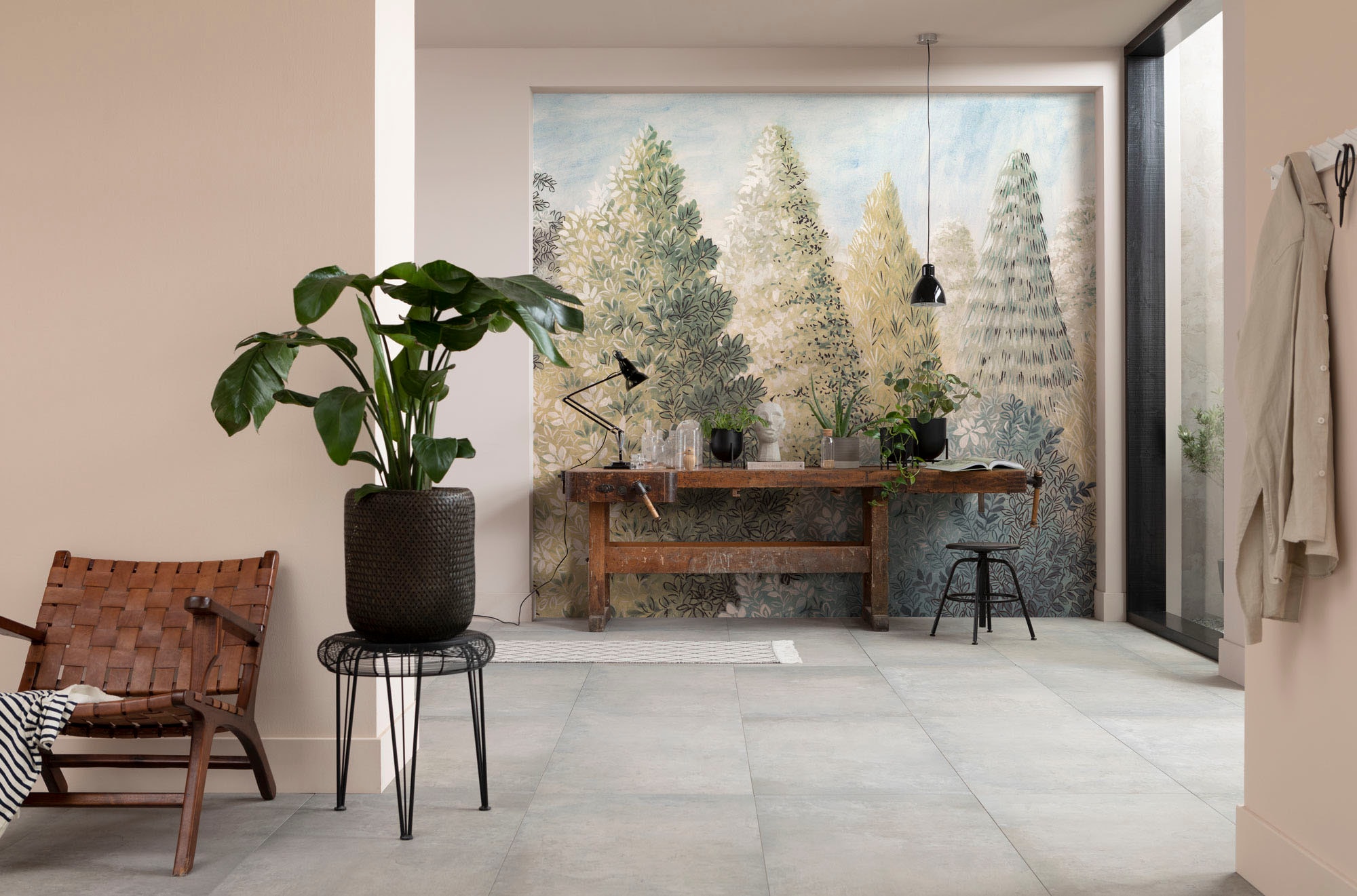 Komar Fototapete »Digitaldruck Vlies - Painted Woods - Grösse 400 x 250 cm«, bedruckt, Wohnzimmer, Schlafzimmer