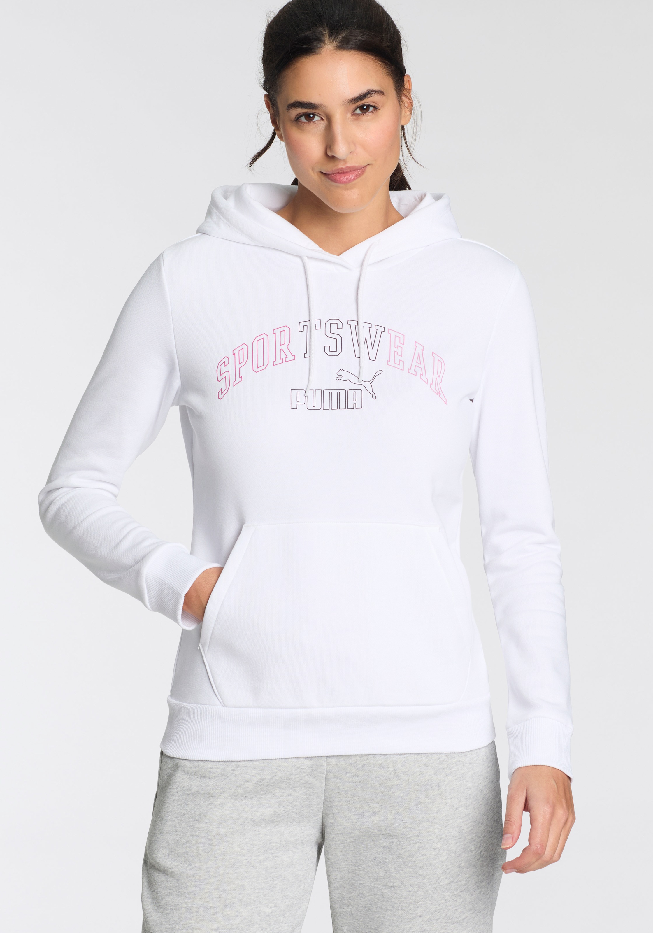 PUMA Kapuzensweatshirt »ESS+ LOGO LAB HOODIE FL«, Oversized Fit, mit Kängurutasche, mit verstellbarer Kapuze