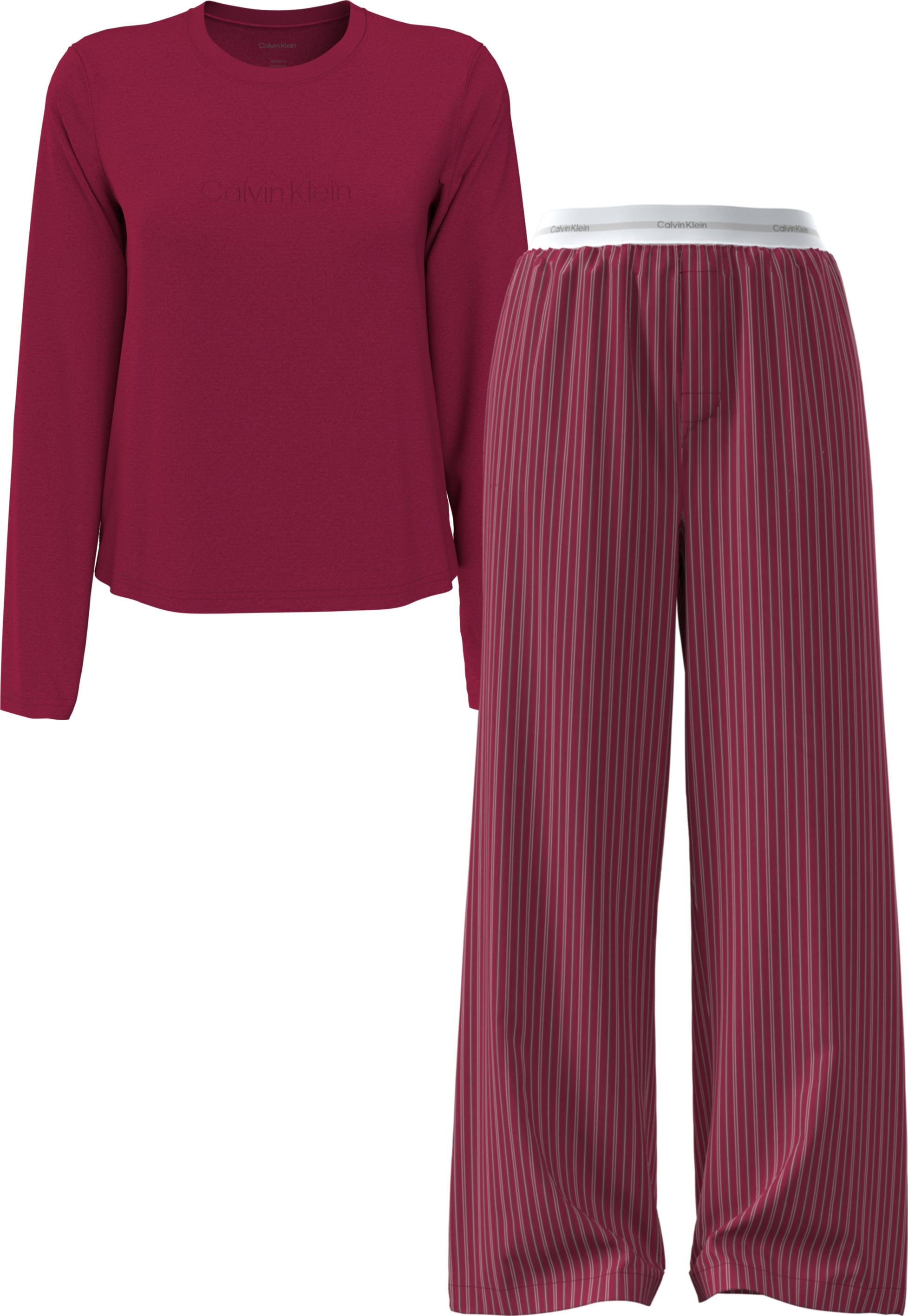 Calvin Klein Underwear Schlafanzug »LS PANT SET HOLIDAY« Mit elastischem Bund