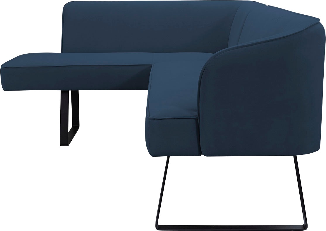 exxpo - sofa fashion Eckbank »Americano«, mit Keder und Metallfüssen, Bezug in verschiedenen Qualitäten