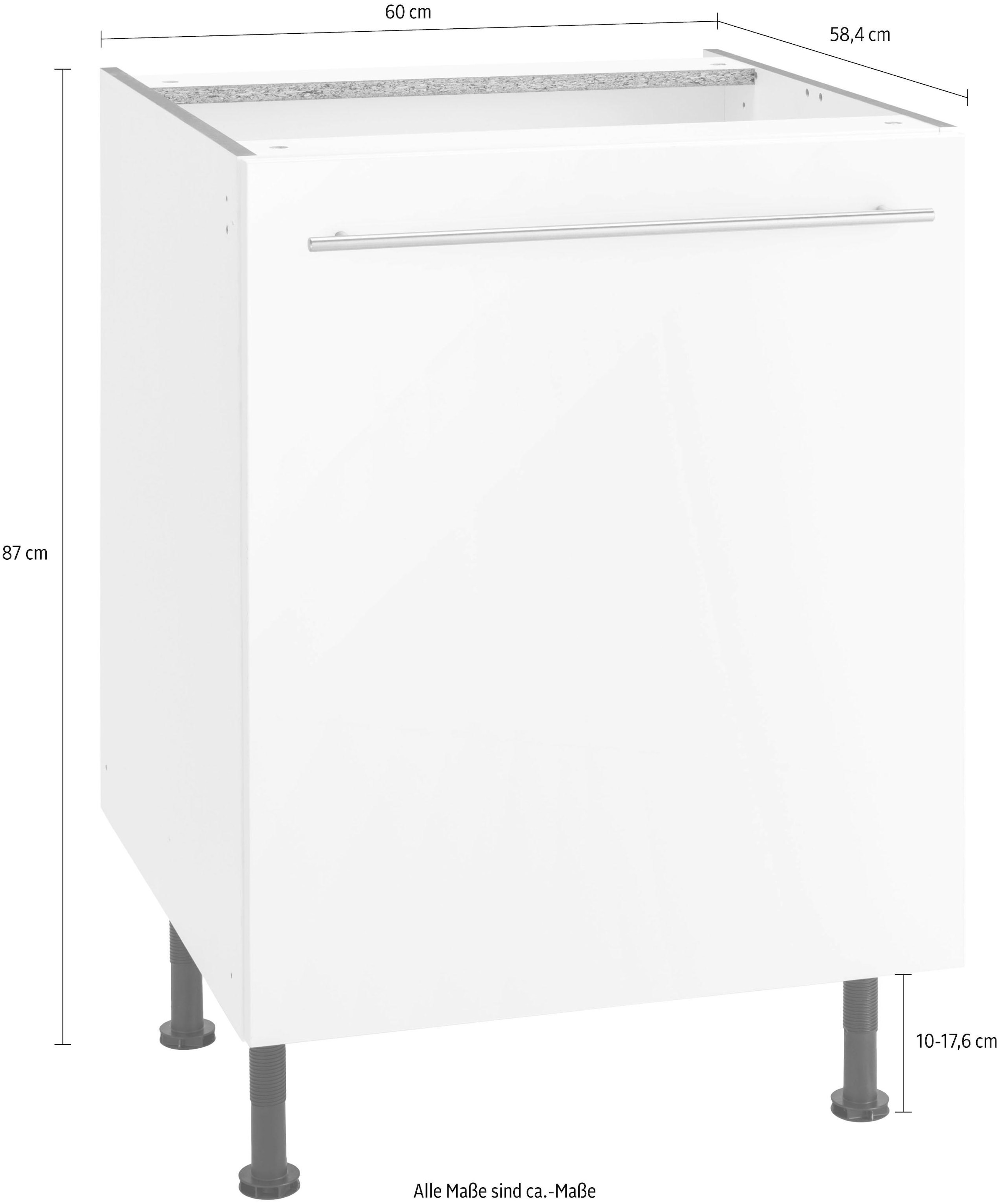 OPTIFIT Unterschrank »Bern«, 60 cm breit, mit 1 Tür mit höhenverstellbaren Füssen, mit Metallgriff