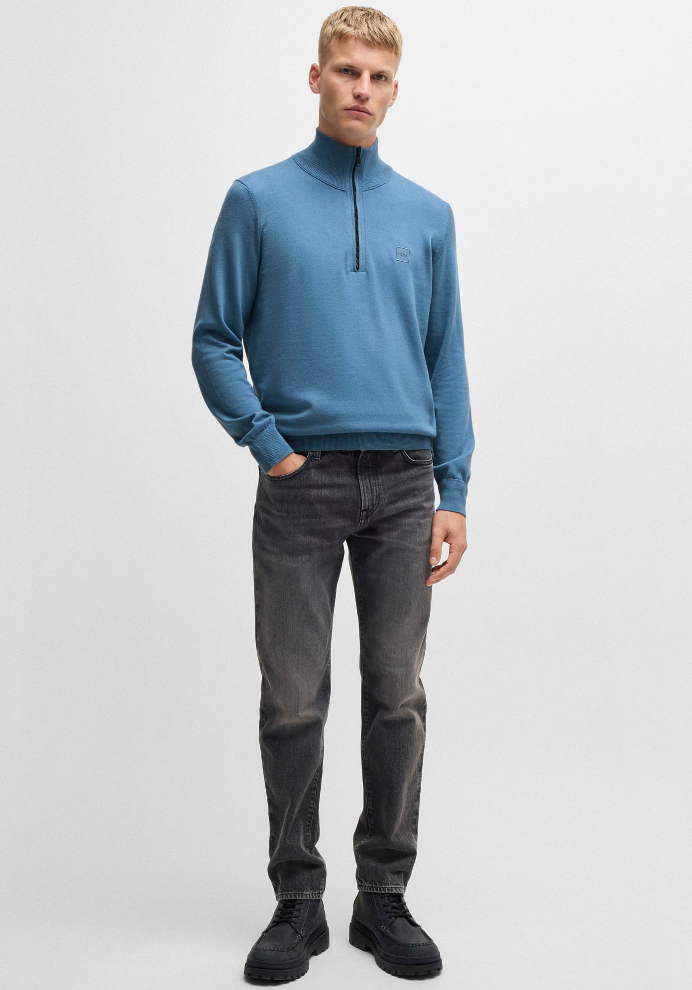 BOSS ORANGE Rollkragenpullover »Kanobix«, mit Ton-in-Ton Logo