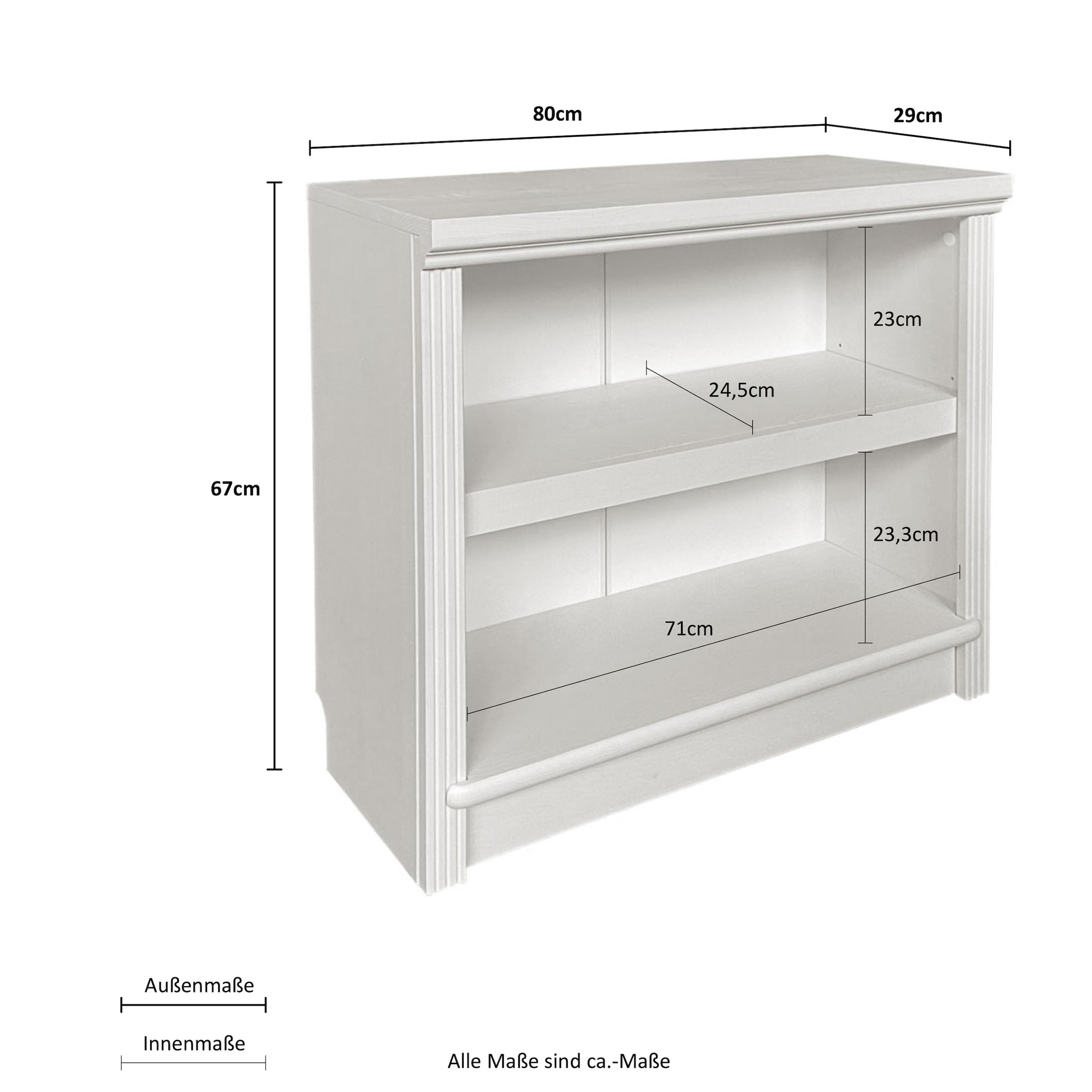 Home affaire Standregal »Soeren«, Aus massiver Kiefer, Masse (B/T/H): 80/29/67 cm