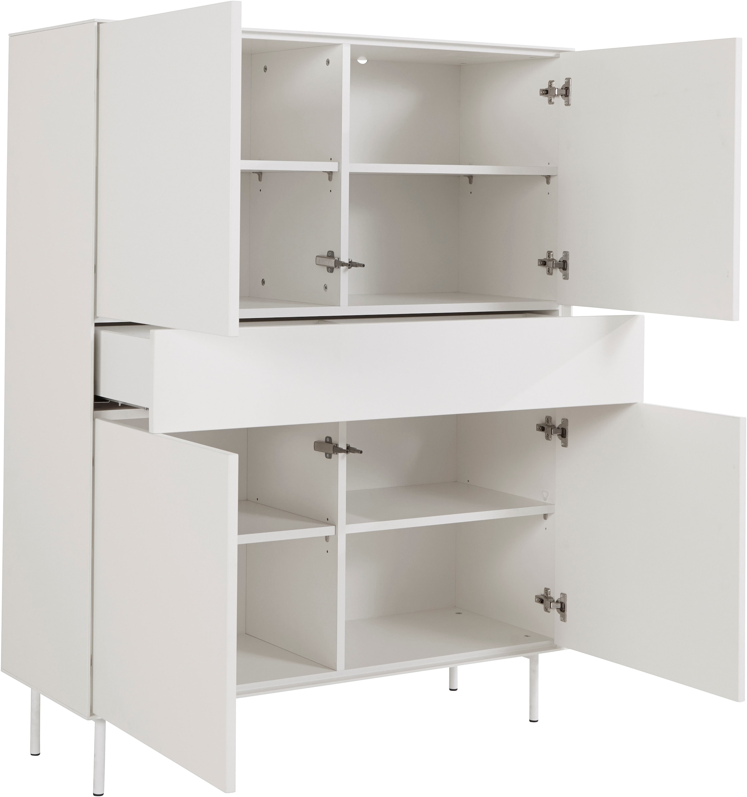 LeGer Home by Lena Gercke Highboard »Essentials«, Höhe: 144cm, MDF lackiert, Push-to-open-Funktion