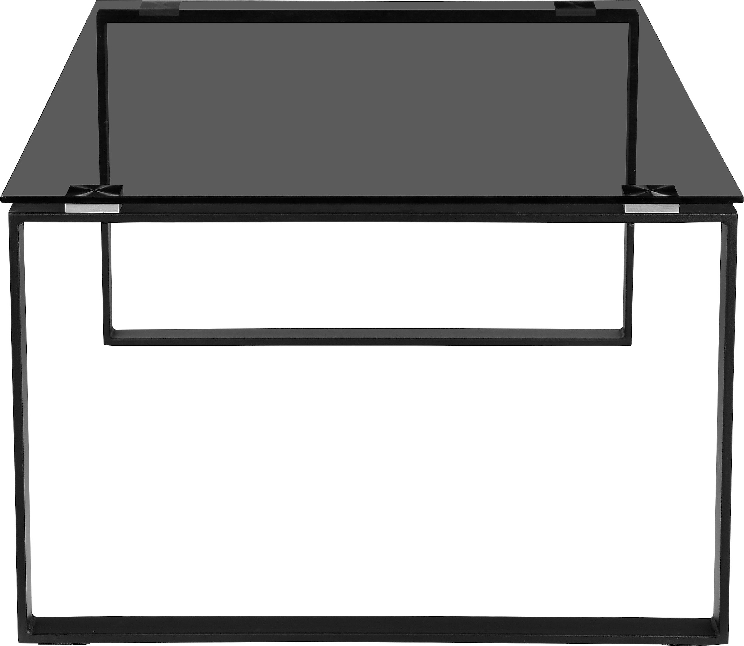 ❤ Places ordern Gestell 45 Höhe »Simsbury«, Glas Jelmoli-Online Style im cm, cm aus Couchtisch of Tischplatte gehärtetem Metall, aus 0,8 Shop