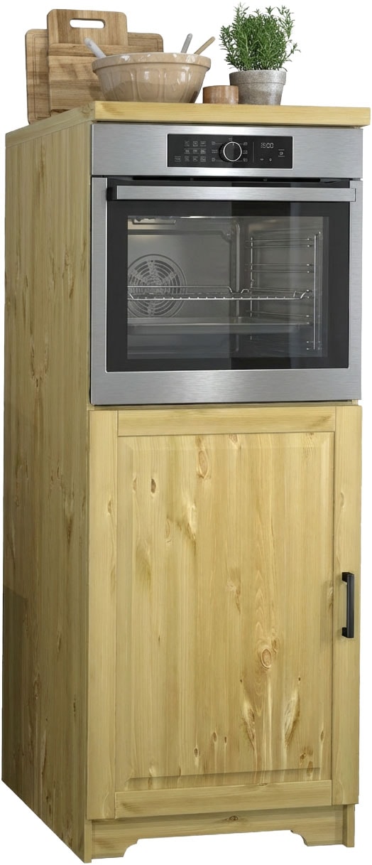Home affaire Backofen/Kühlumbauschrank "Meliss" aus massiver Kiefer, Breite 60 cm, Soft-Close-Funktion