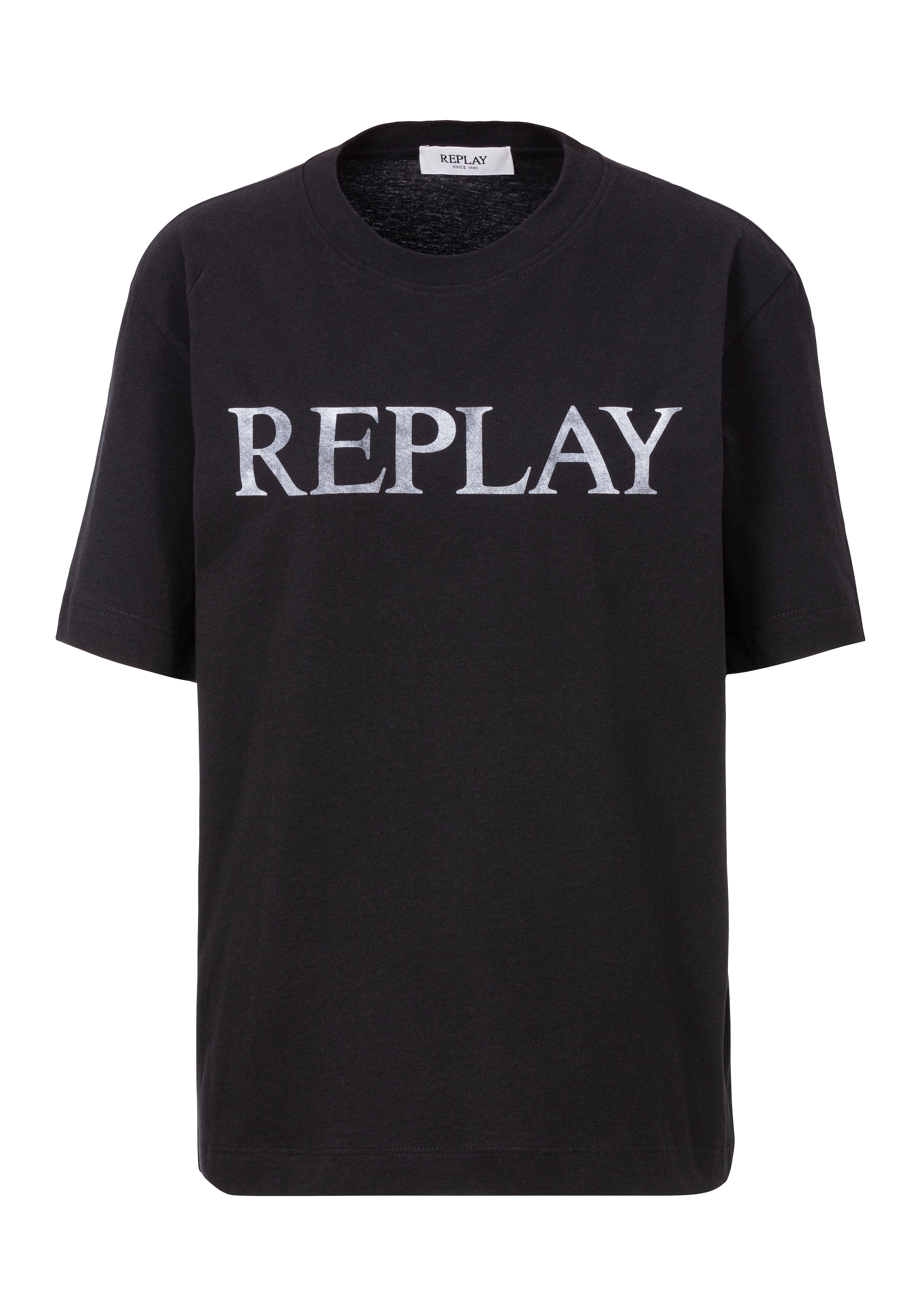 Replay T-Shirt, mit Markenprint vorne