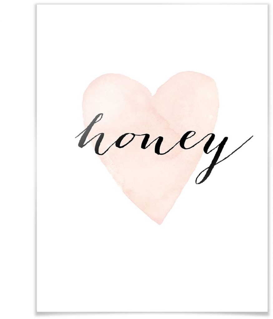 »Herz (1 Schriftzug, Poster, Jelmoli-Versand Honey«, online | shoppen Poster Honig St.), Schriftzug Wandposter Wandbild, Bild, Wall-Art