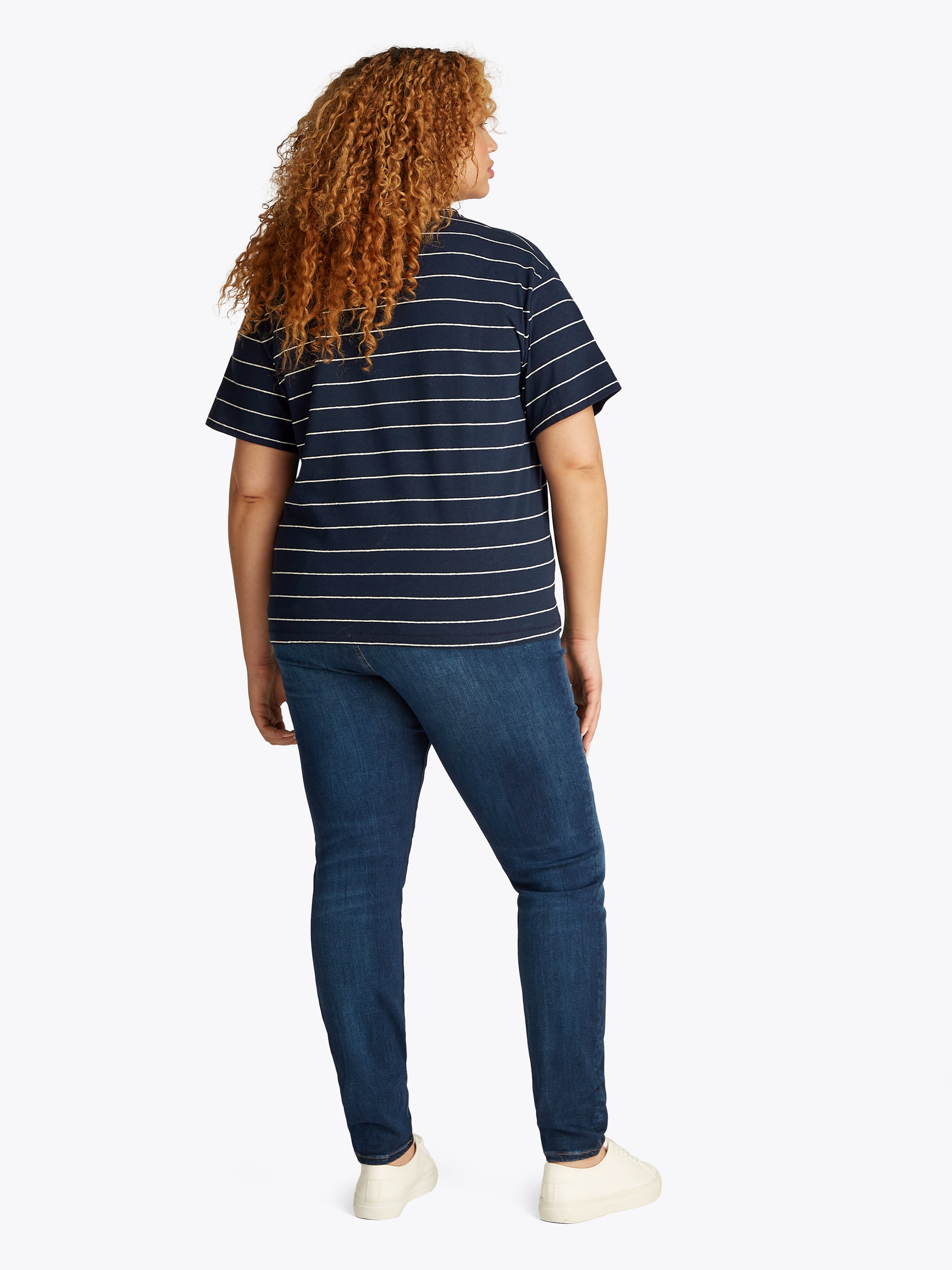 Tommy Hilfiger Curve V-Shirt »CRV MODERN CO LINEN V-NK SS«, in Grossen Grössen