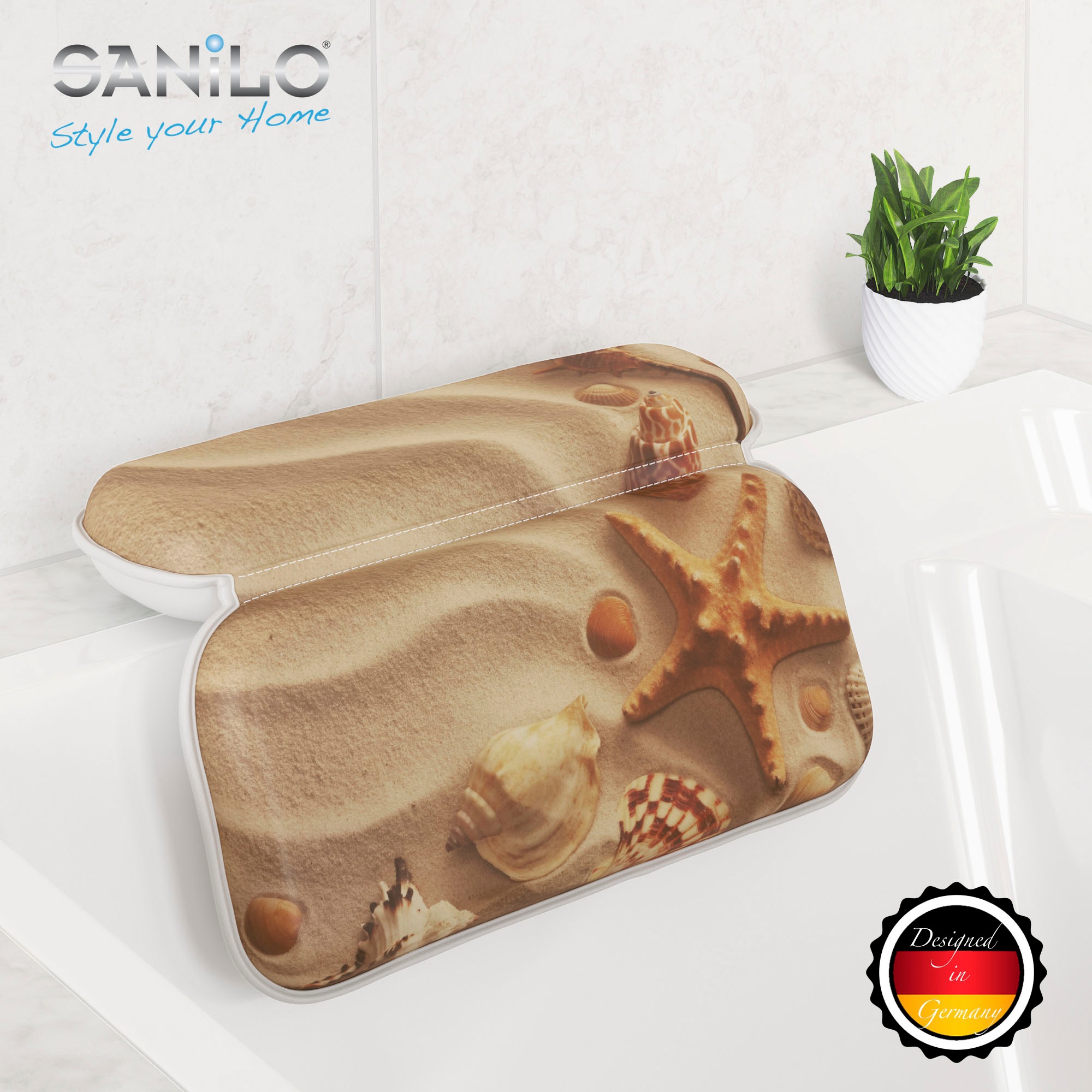 Sanilo Nackenkissen »Badewannenkissen Sanibel«, bequem, rutschfest, kräftige Farben, mit 7 starken Saugnäpfen