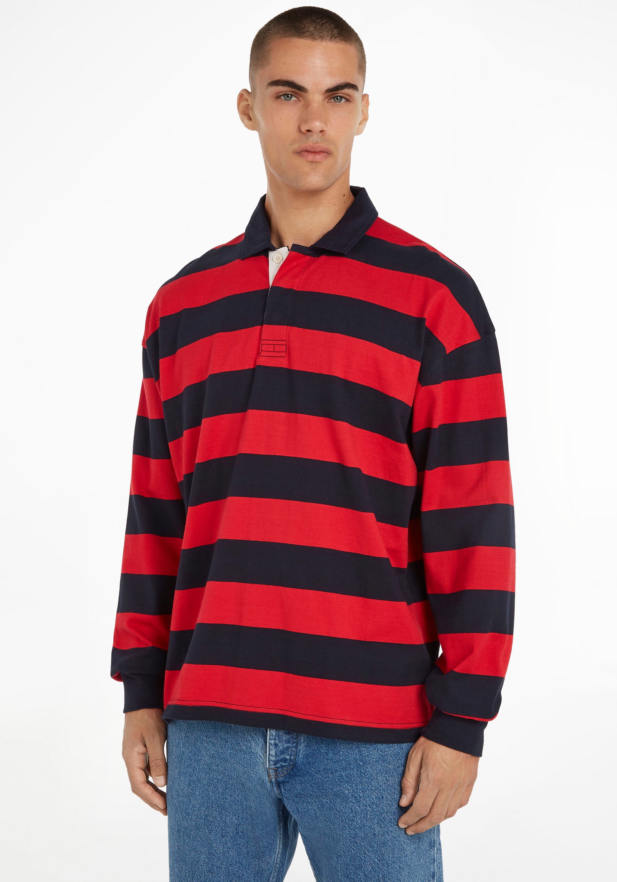 Tommy Hilfiger Sweater »BLOCK STRIPED RUGBY«, im Streifendesign online  kaufen | Jelmoli-Versand