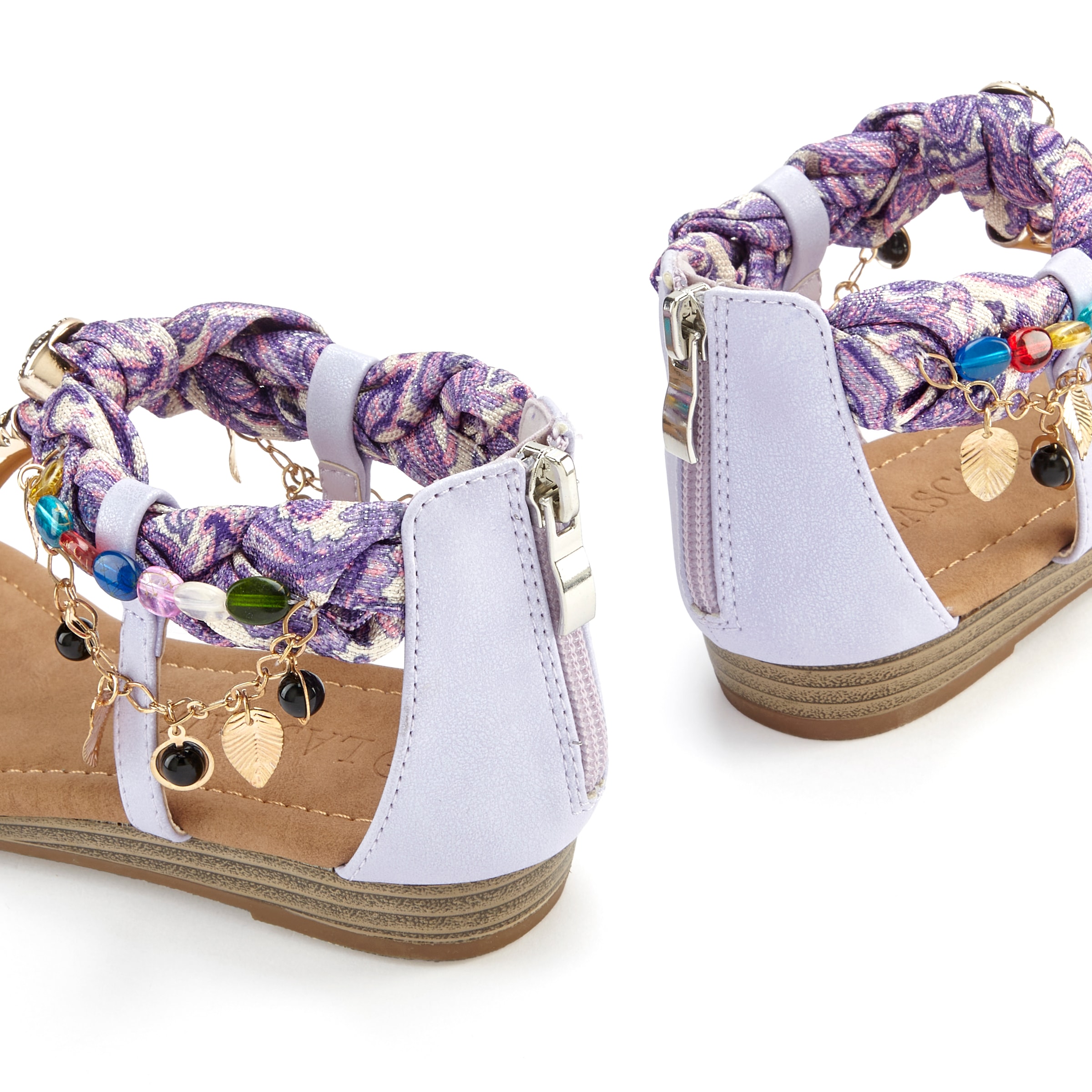 LASCANA Sandale »Sommerschuh«, Sandalette, Sommerschuh mit Schmuckkettchen und Schmucksteinen VEGAN
