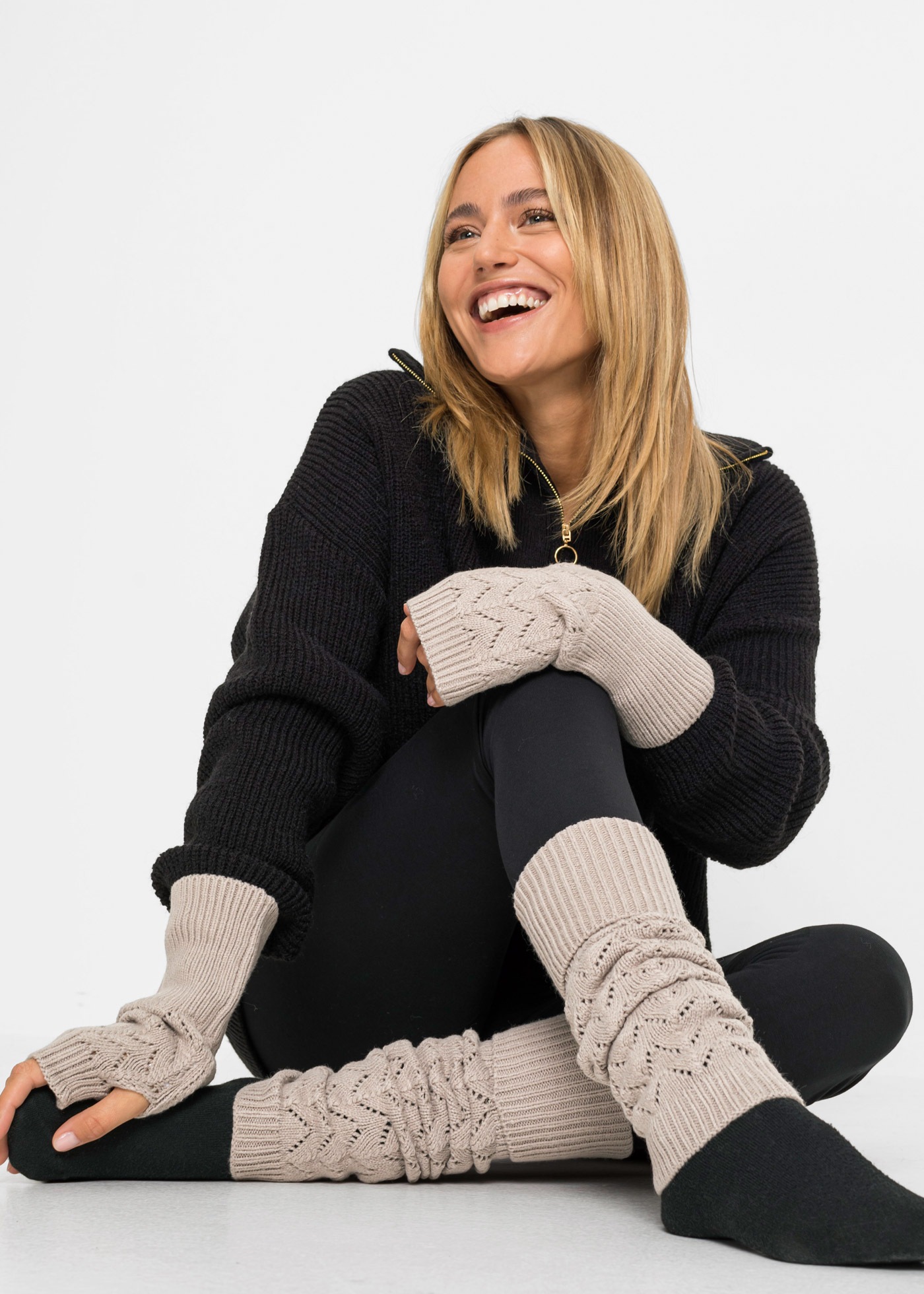 bonprix Armstulpen "Armstulpen und Beinstulpen (4-tlg-Set)" 4 Stk. mit passenden Beinstulpen, unifarbene Optik