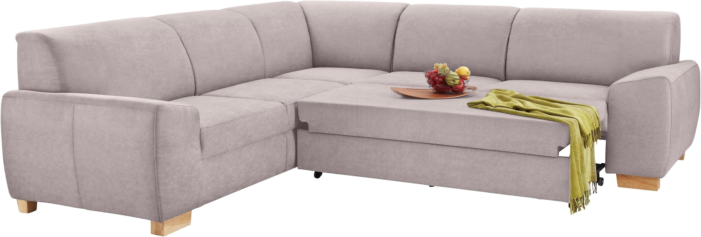 DOMO collection Ecksofa »Incanto kubische Formensprache, komfortabel, flache Armlehnen, L-Form«, wahlweise mit Bettfunktion