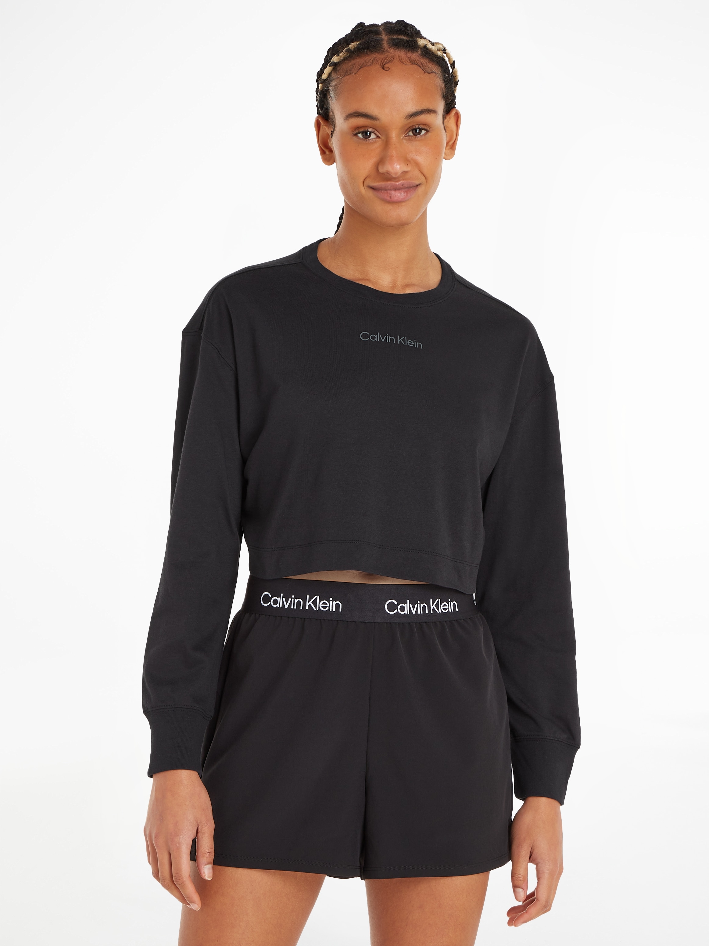 Calvin Klein Sport Langarmshirt »PW shoppen (Cropped)«, Rundhalsausschnitt LS Top mit Schweiz - bei online Jelmoli-Versand
