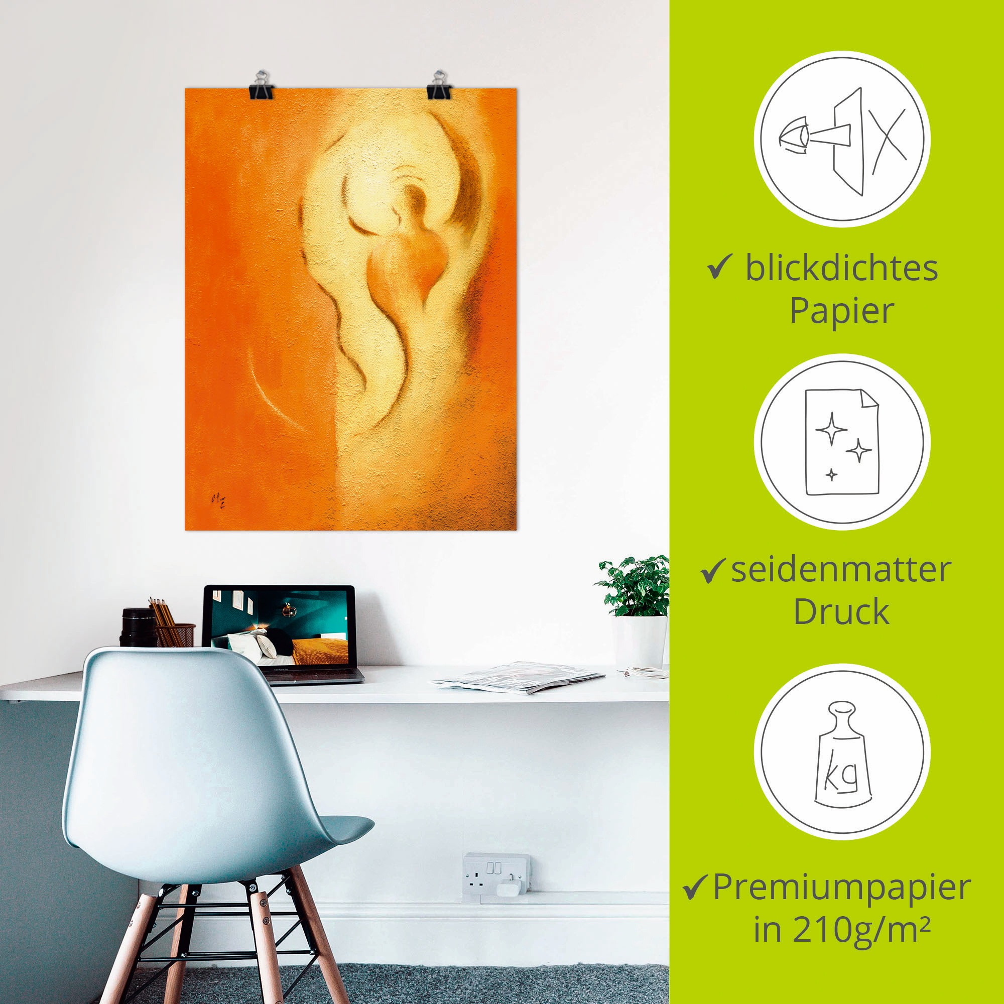 Artland Poster »Engel der Freude«, Religion, (1 St.), als Alubild, Leinwandbild, Wandaufkleber oder Poster in versch. Grössen