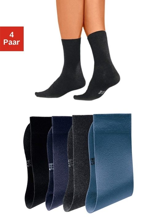 H.I.S Basicsocken Packung, 4 Stk. tlg. mit hohem Baumwollanteil