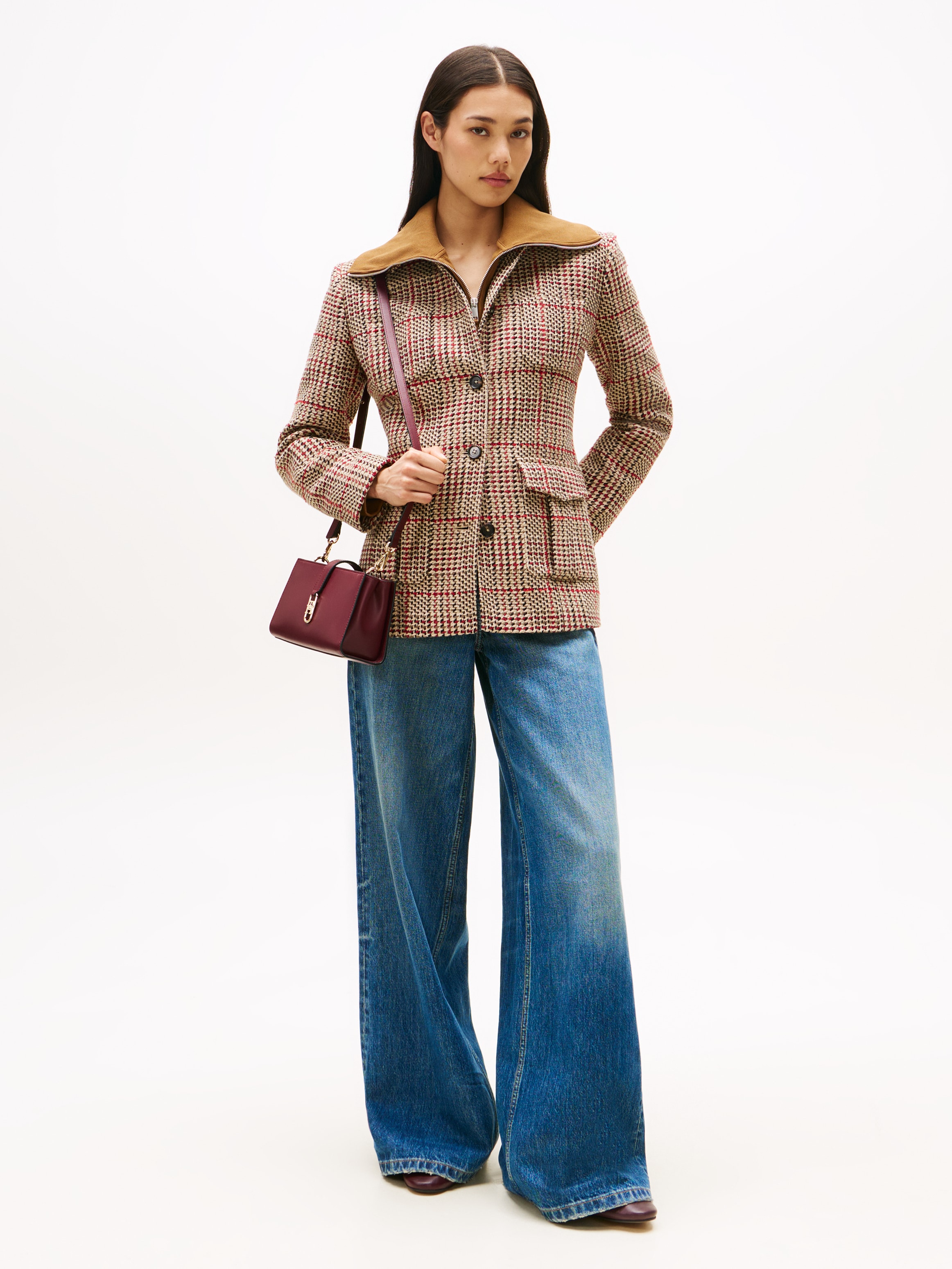 Tommy Hilfiger Kurzblazer »SEASONAL TEXTURE LADY JACKET«, mit Wollanteil