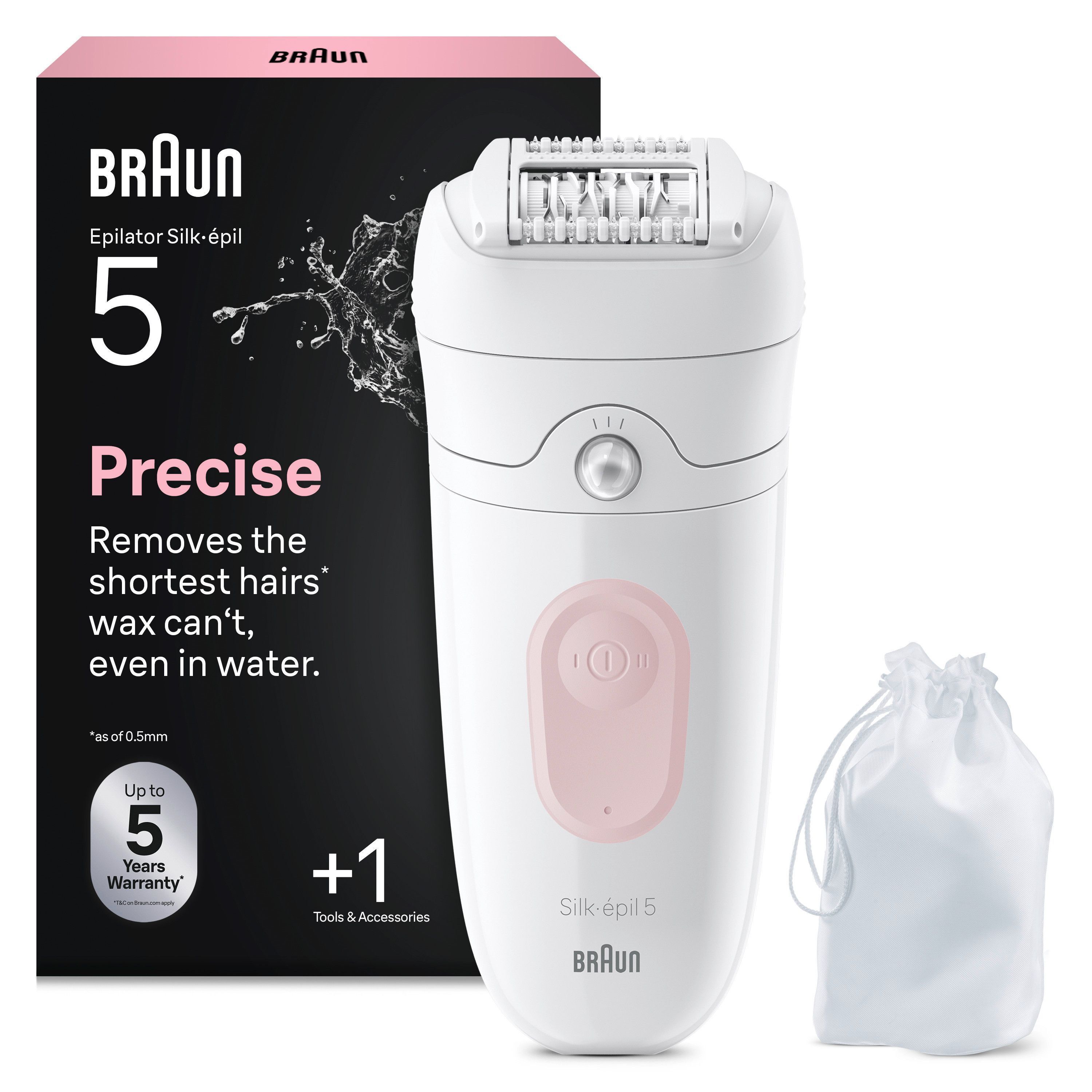 Braun Epilierer "Silk-épil 5 SE5-011" Wet&Dry, mit Aufbewahrungsbeutel