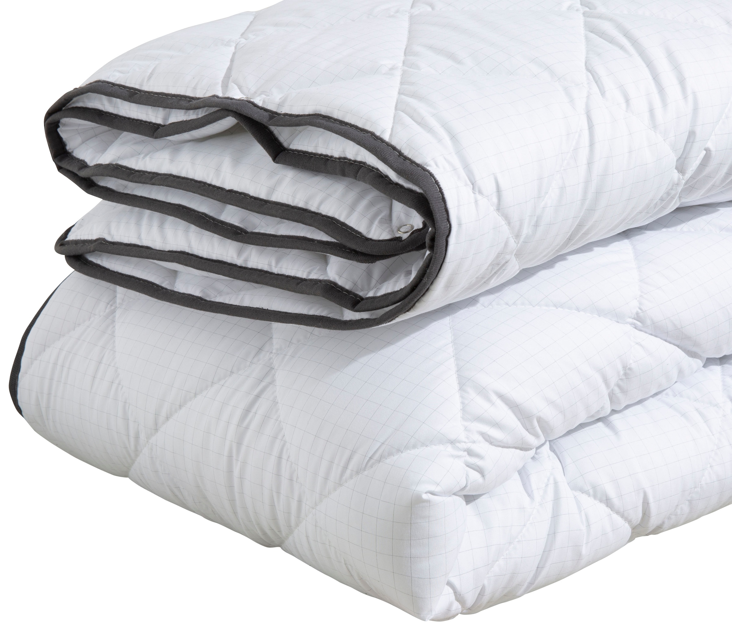Home affaire Microfaserbettdecke »Murau, Bettdecke 135x200 cm, 155x220 cm mit antistatischer Wirkung«, 4-Jahreszeiten, Füllung Polyester, Bezug Microfaser Carbon, (1 St.), Bettdecken, Sommer, Winter, 4-JZB, Decke mit Blauen Engel zertifiziert