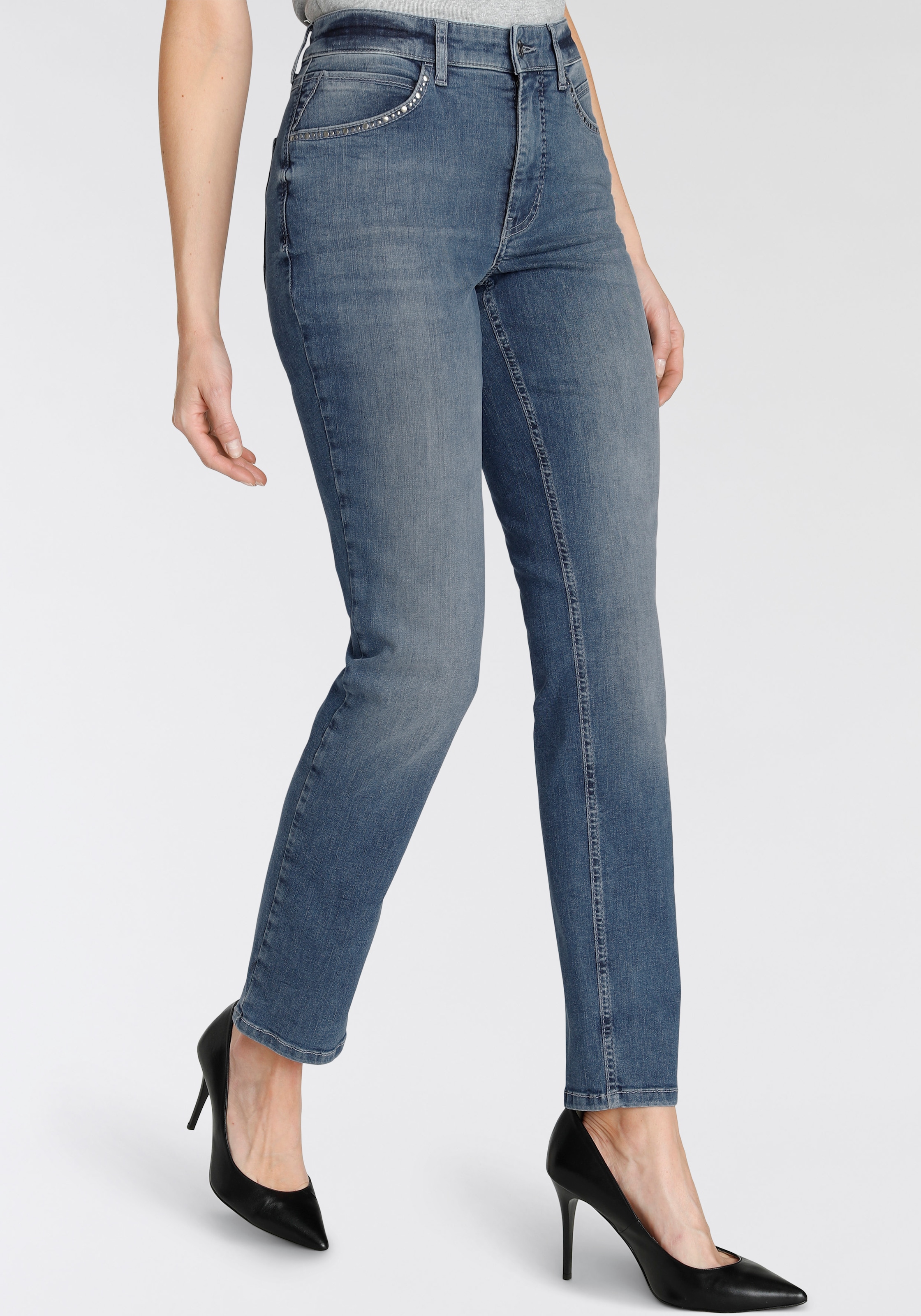 MAC Stretch-Jeans online »Melanie-Glam«, bei an den kaufen Schweiz Nietenbesatz Taschen Jelmoli-Versand