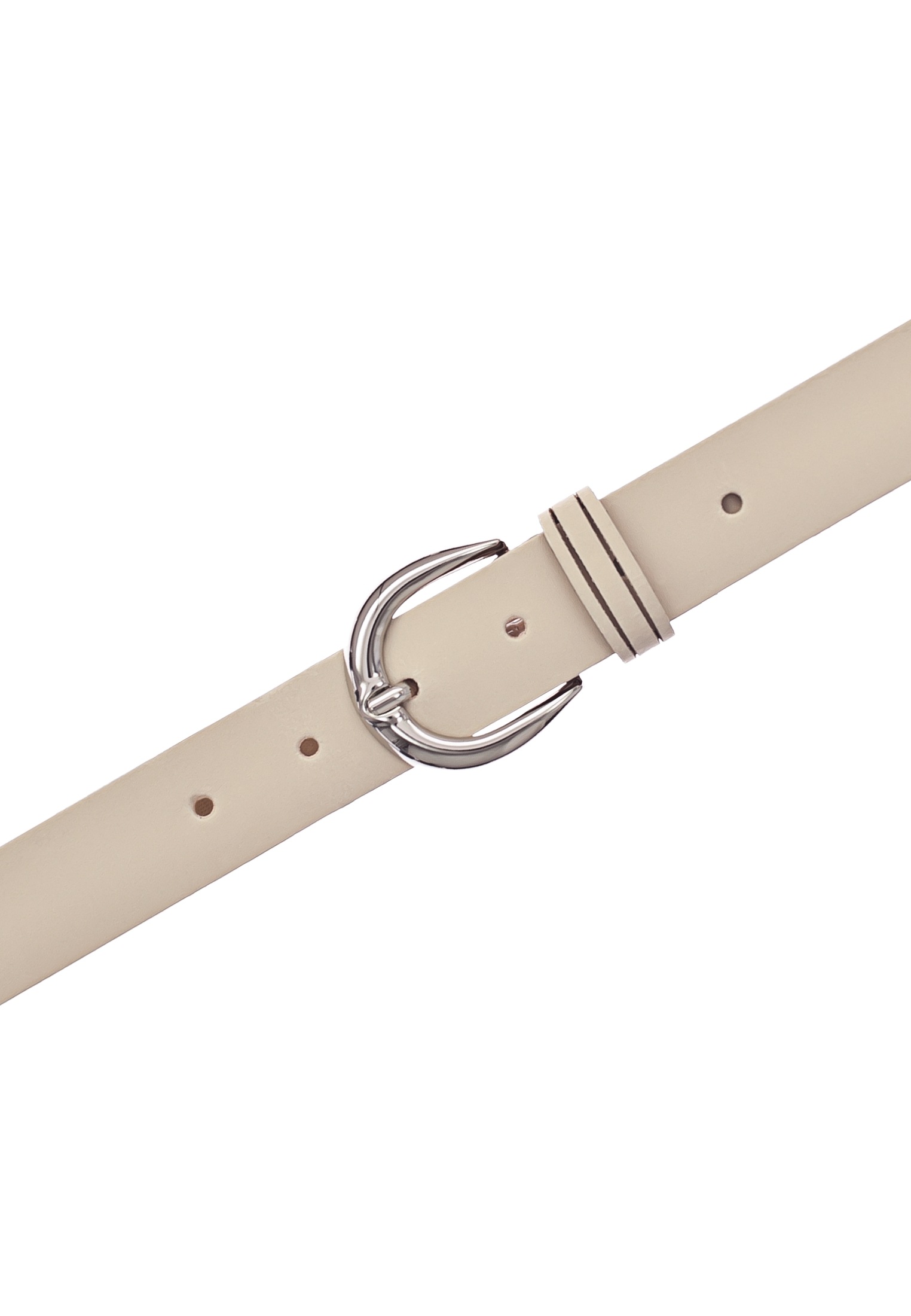 Tamaris Ledergürtel ""Clara Silver"" mit glänzender silberfarbener Schliesse, unifarben, 3 cm breit