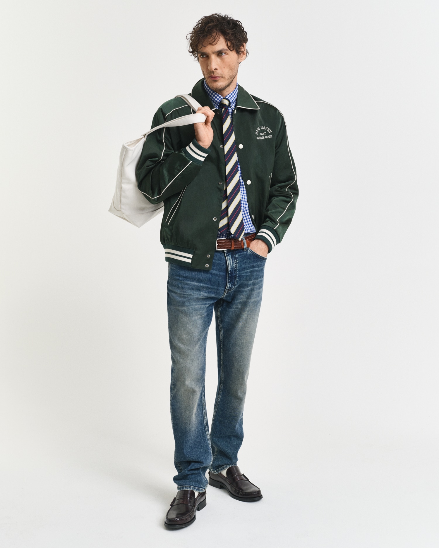 Gant Langarmhemd »REG POPLIN GINGHAM SHIRT«, mit Logostickerei auf der Brust