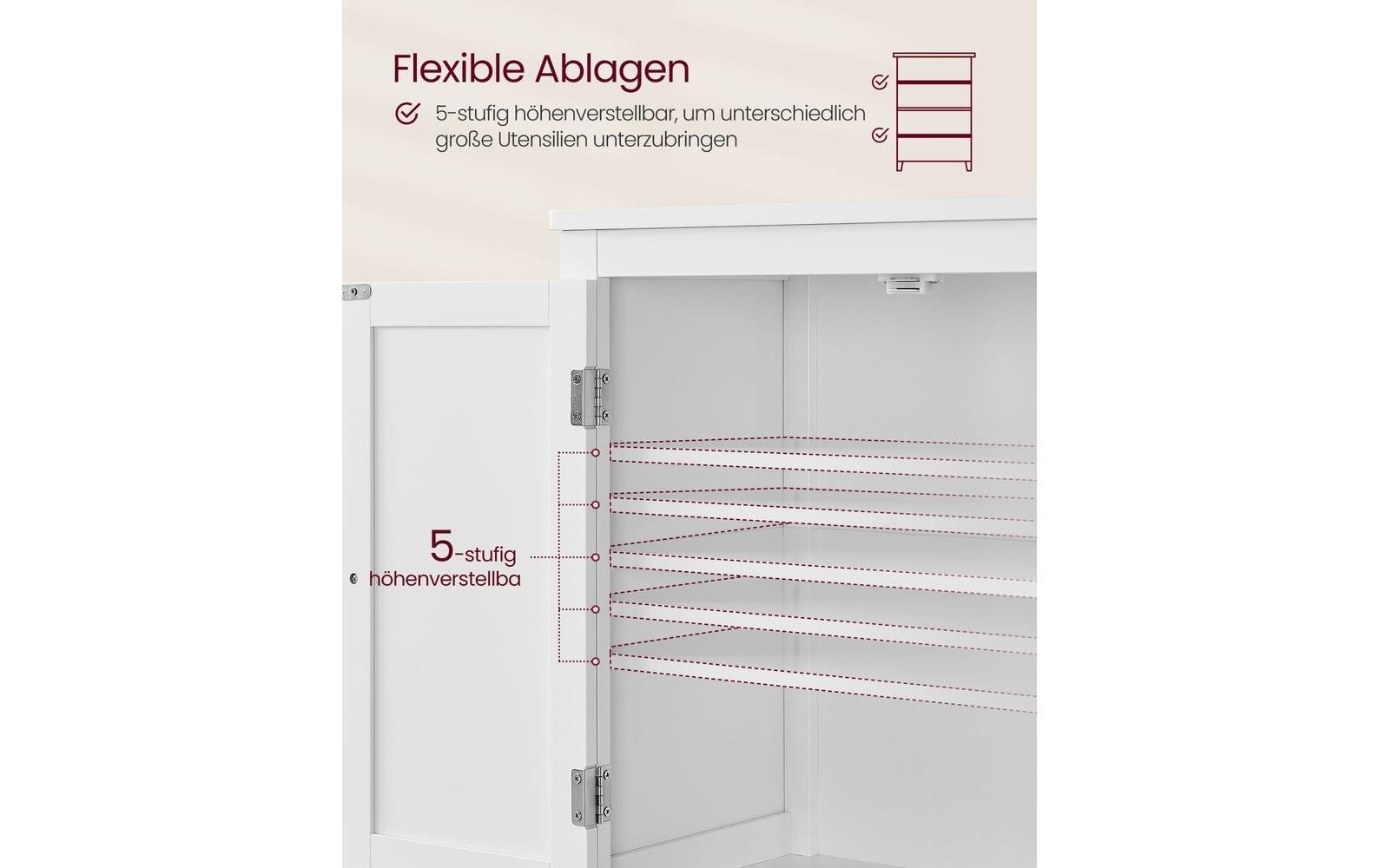 VASAGLE Vitrine »Landhausstil 60 x 110 cm«