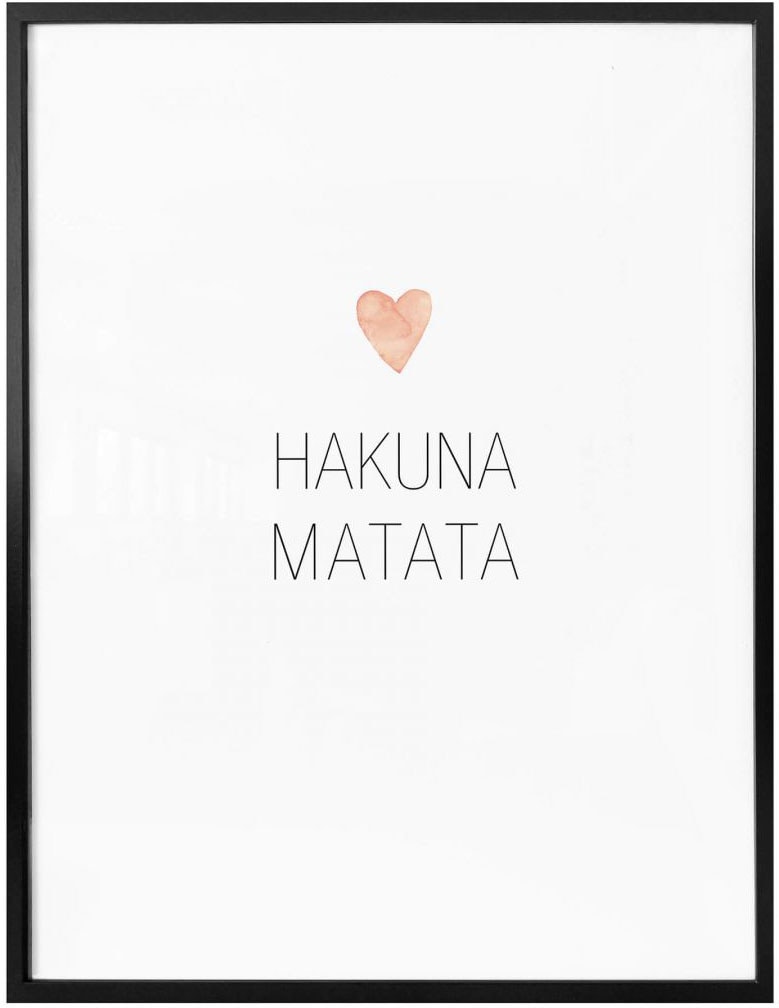 Wall-Art Poster »Herz Schriftzug Hakuna Matata«, Schriftzug, Poster, shoppen Bild, (1 Wandposter online Wandbild, St.), | Jelmoli-Versand