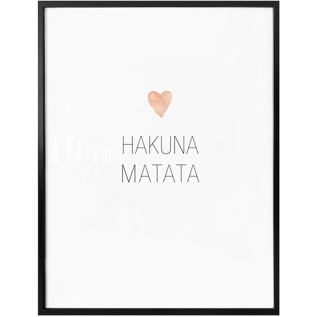 Wall-Art Poster »Herz Schriftzug Hakuna Matata«, Schriftzug, (1 St.), Poster,  Wandbild, Bild, Wandposter online shoppen | Jelmoli-Versand