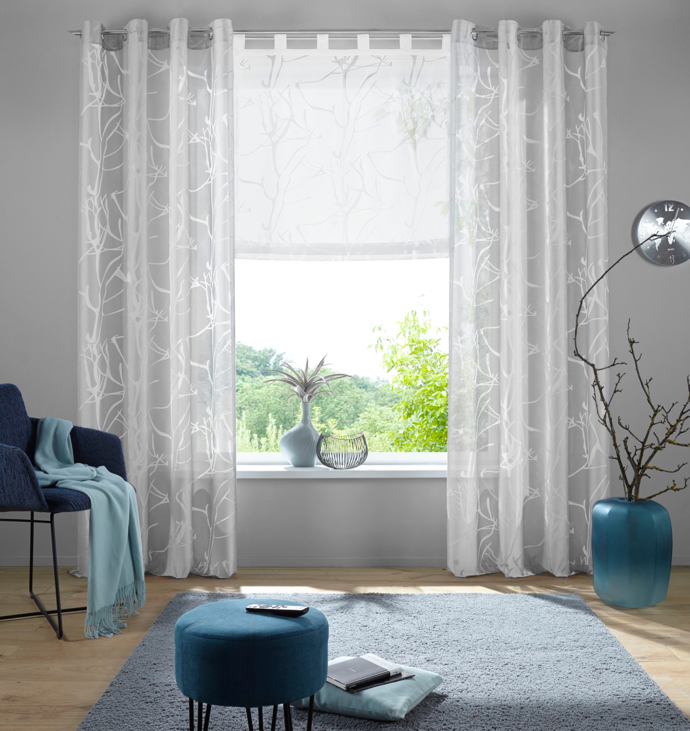 home Jelmoli-Versand Halbtransparent, Ausbrenner, online mit | Raffrollo shoppen »Anna«, Viskose Schlaufen, my