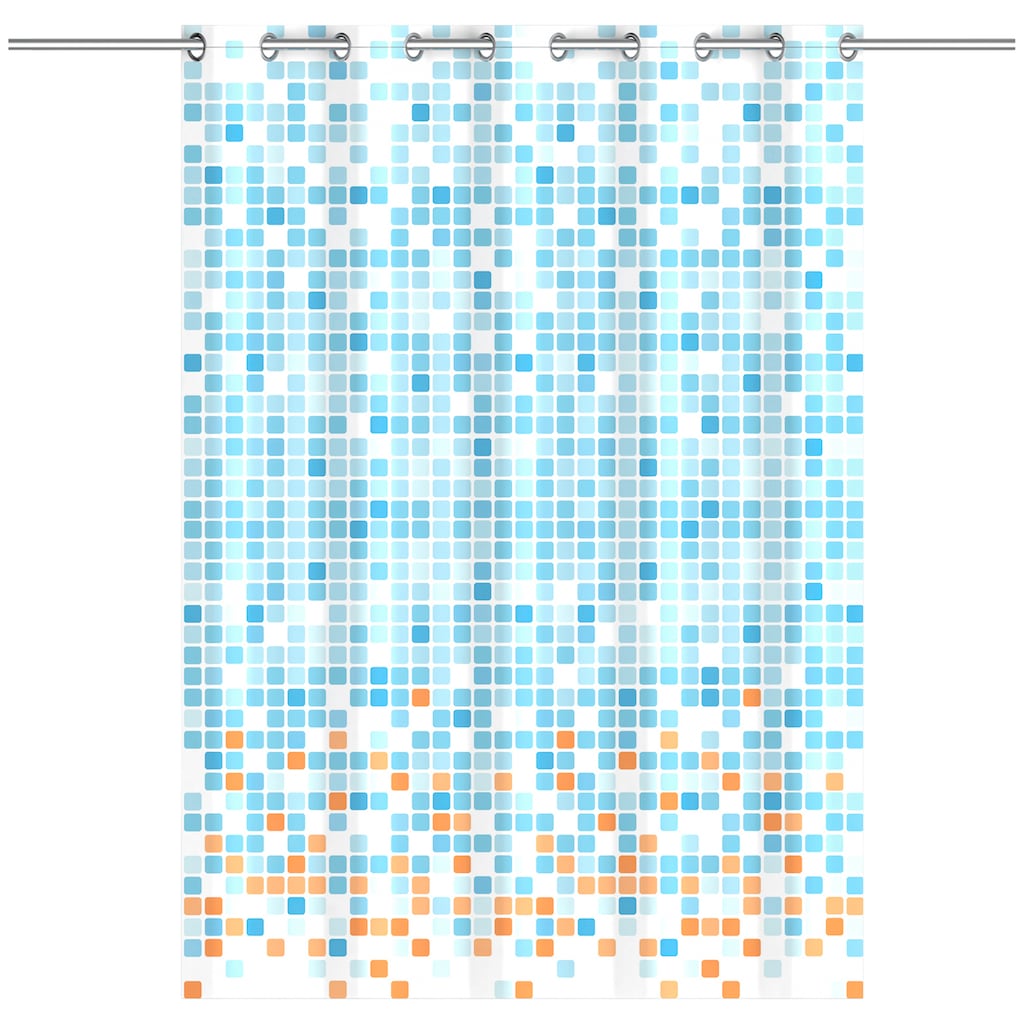 Eisl Duschvorhang »Mosaik GRAU«, waschbarer Antischimmel Vorhang (Höhe 200 cm), graues Mosaik-Design