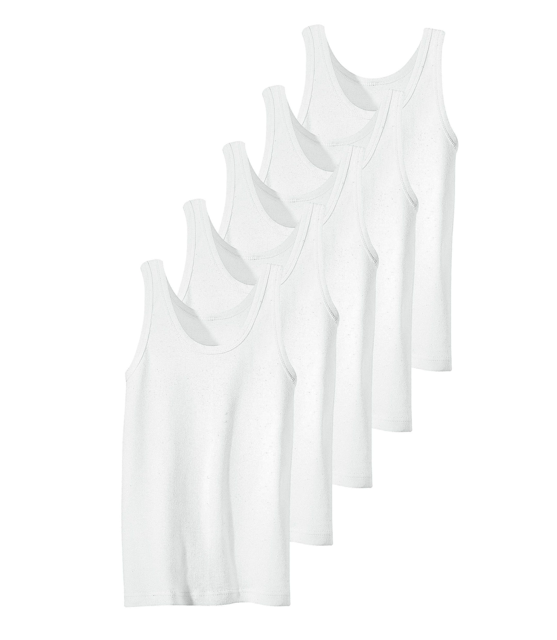 H.I.S Unterhemd Packung, 5 Stk. unifarben, Tanktop, Feinripp-Qualität