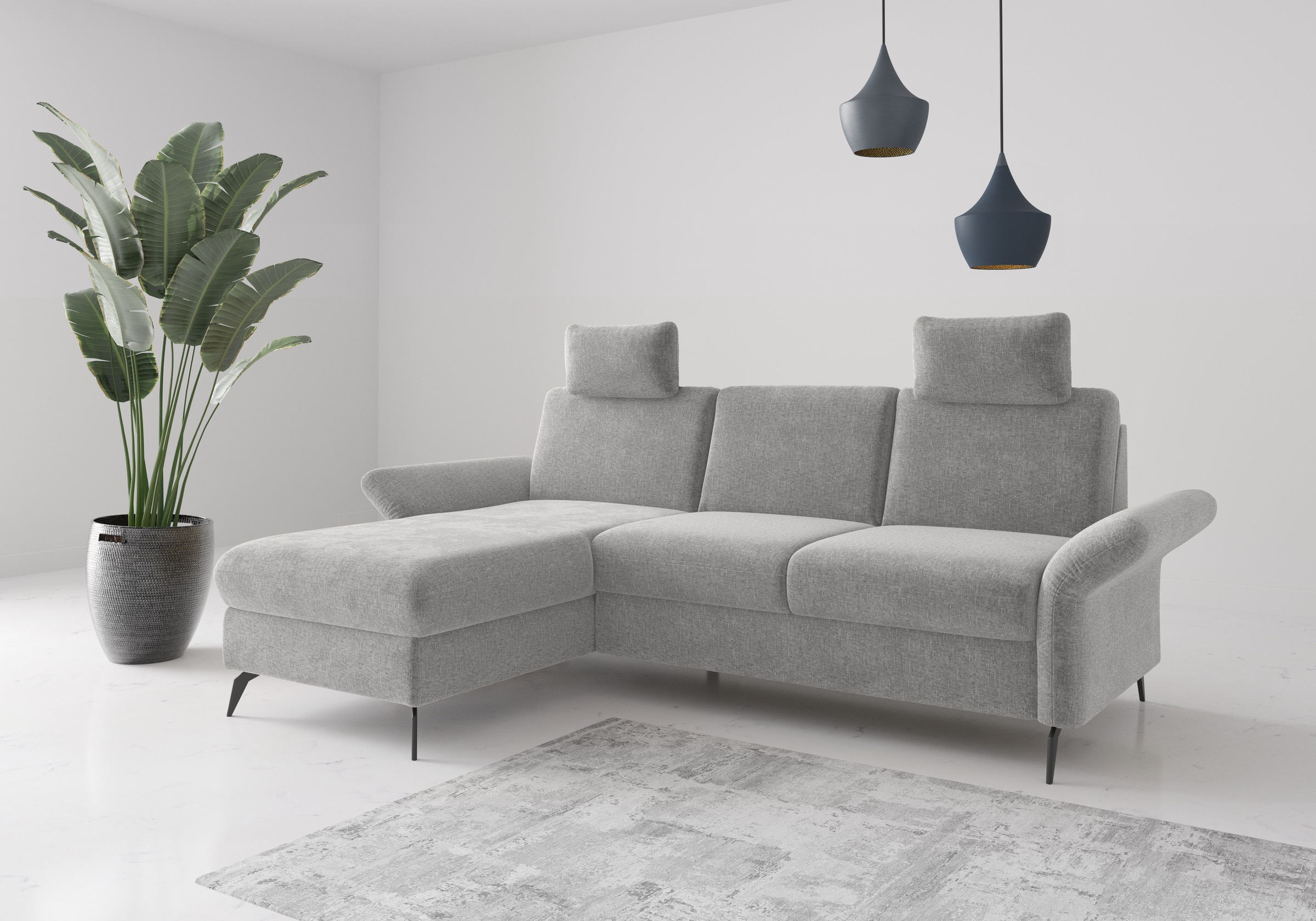 Home affaire Ecksofa "Rochelle" wahlweise mit Bettfunktion, Bettkasten und Armteilverstellung