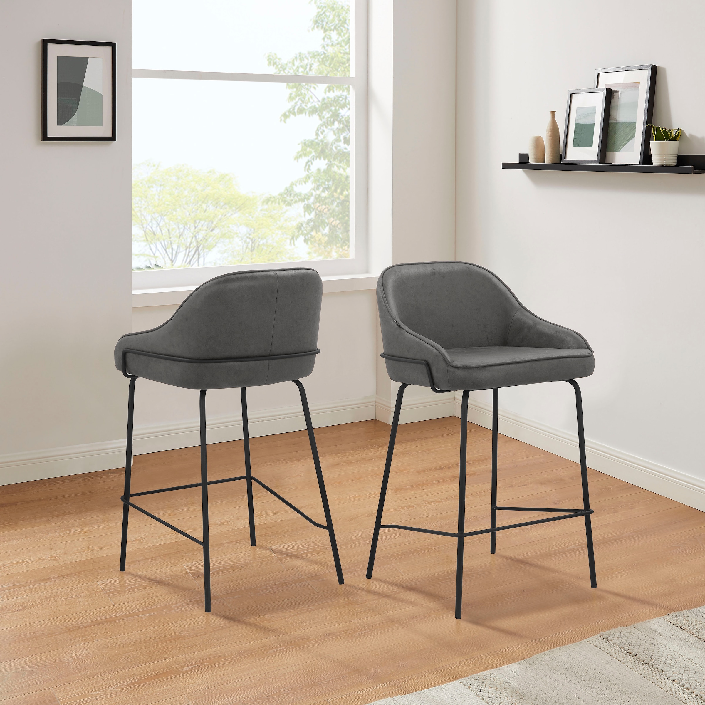 Leonique 4-Fussstuhl »Puant«, 2 St., Luxus-Microfaser, mit Stoff aus Polyester/recyceltem Polyester, Sitzhöhe 65 cm