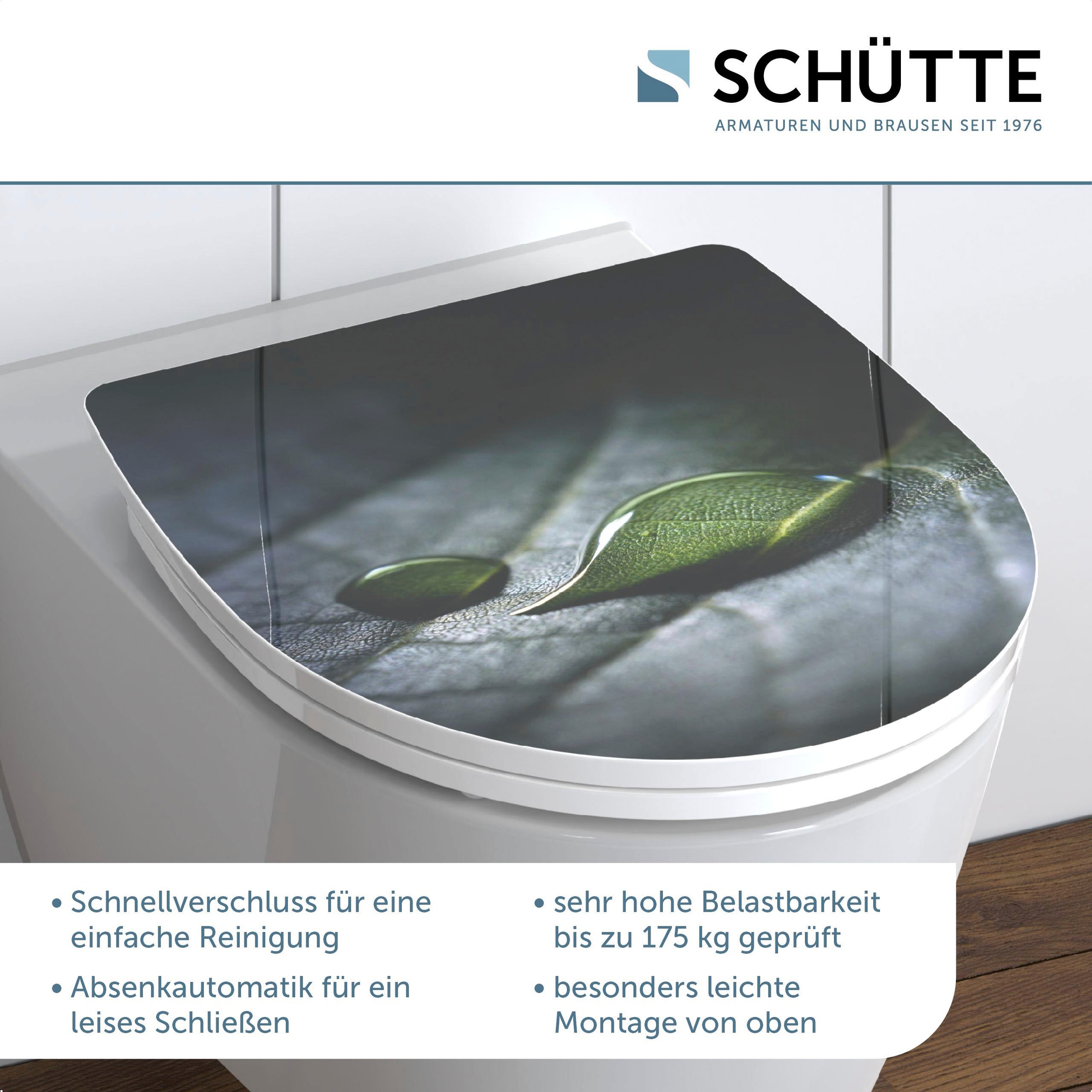 Schütte WC-Sitz 'Raindrop HG' mit Absenkautomatik Duroplast
