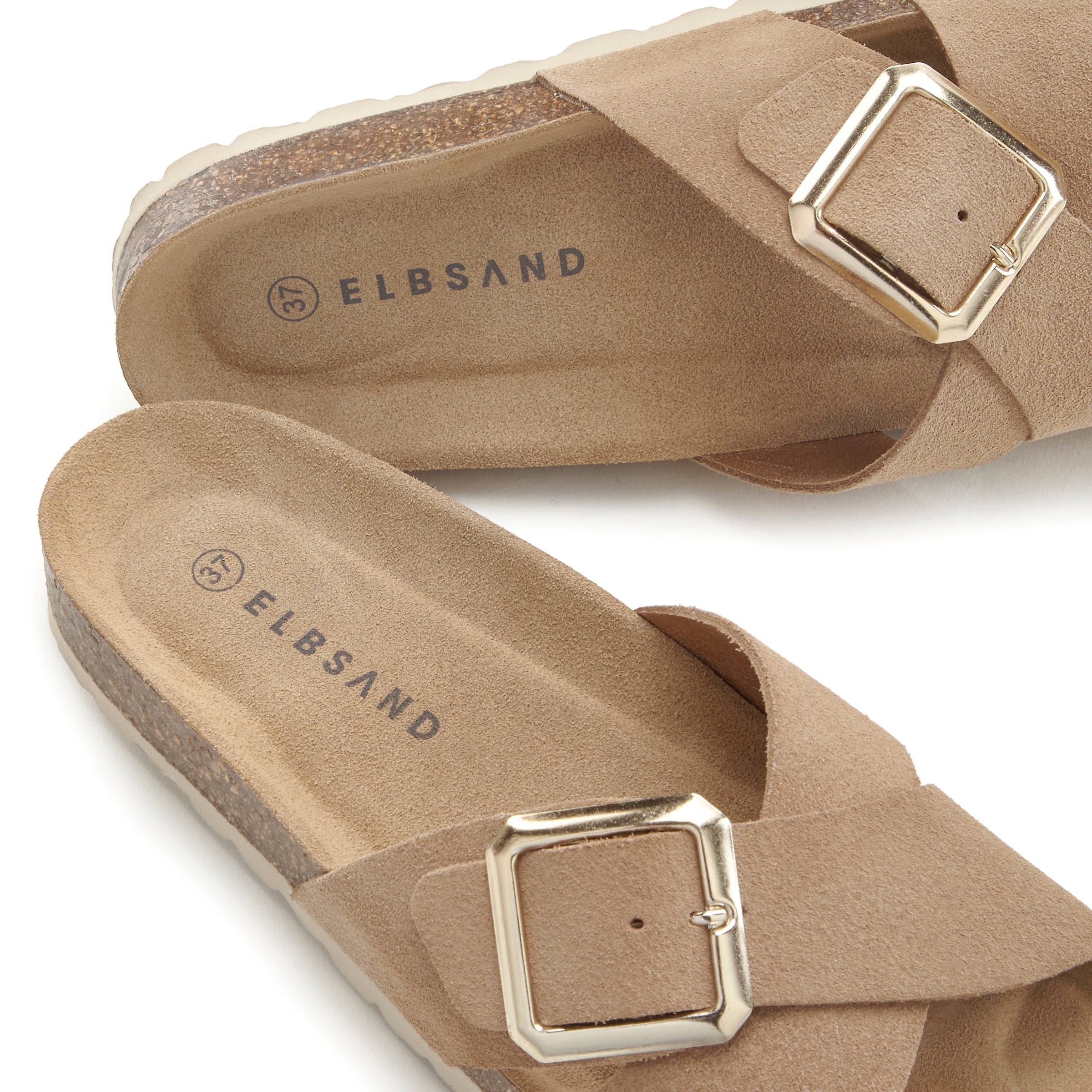 Elbsand Pantolette »Mule, Sandale, offener Schuh«, Sommerschuh aus hochwertigem Leder mit weichem Komfortkorkfussbett
