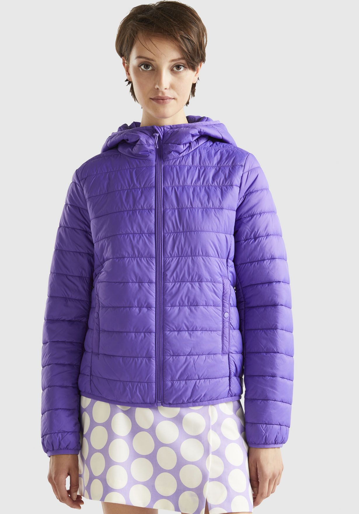 Steppjacke, mit Kapuze, mit seitlichen Eingrifftaschen mit Druckknopf
