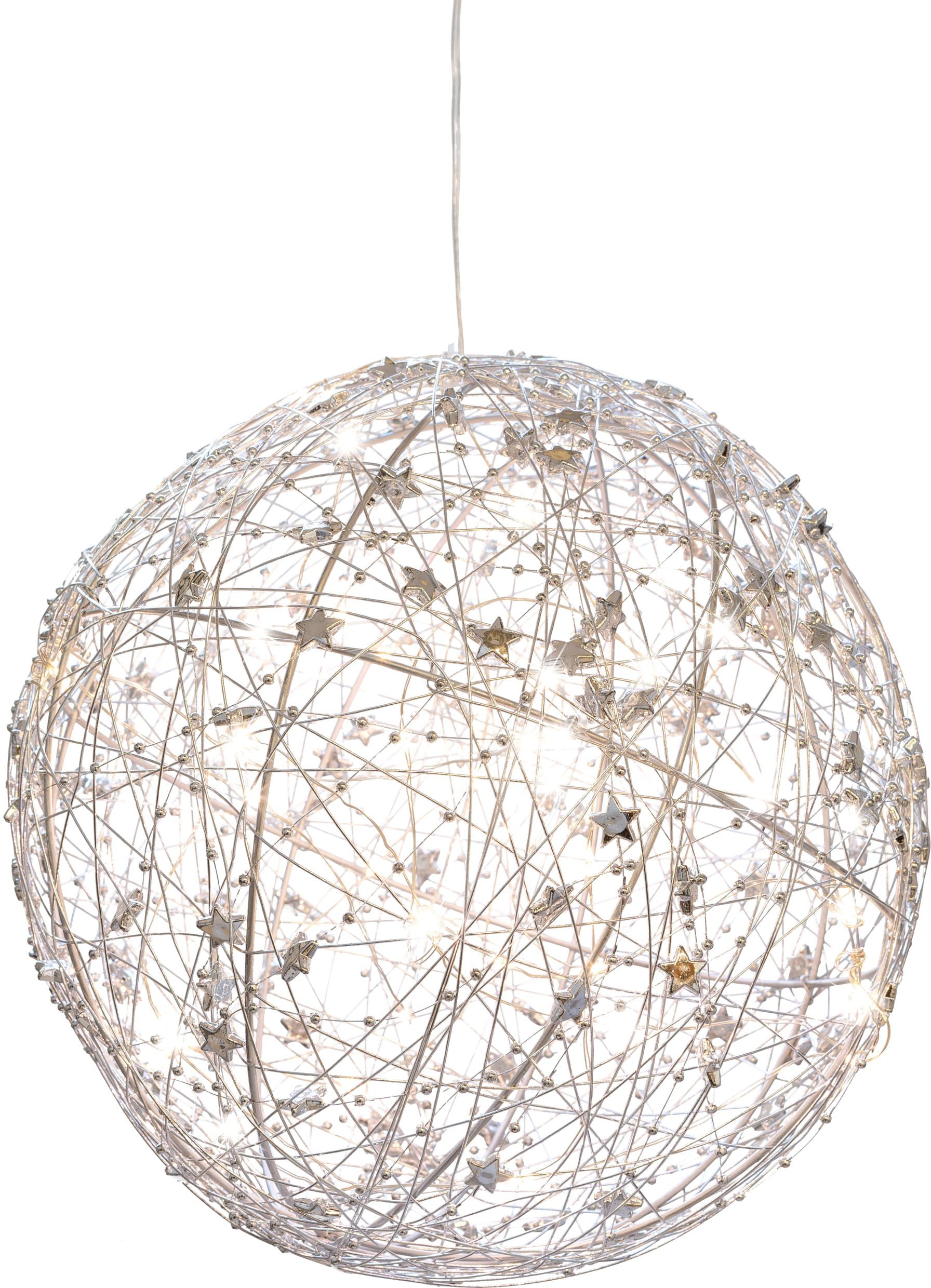 online shoppen »Metalldraht-Kugel«, | mit Dekolicht Jelmoli-Versand kleinen dekoriert 25 Sternen, flammig-flammig, Creativ LED light Timerfunktion mit
