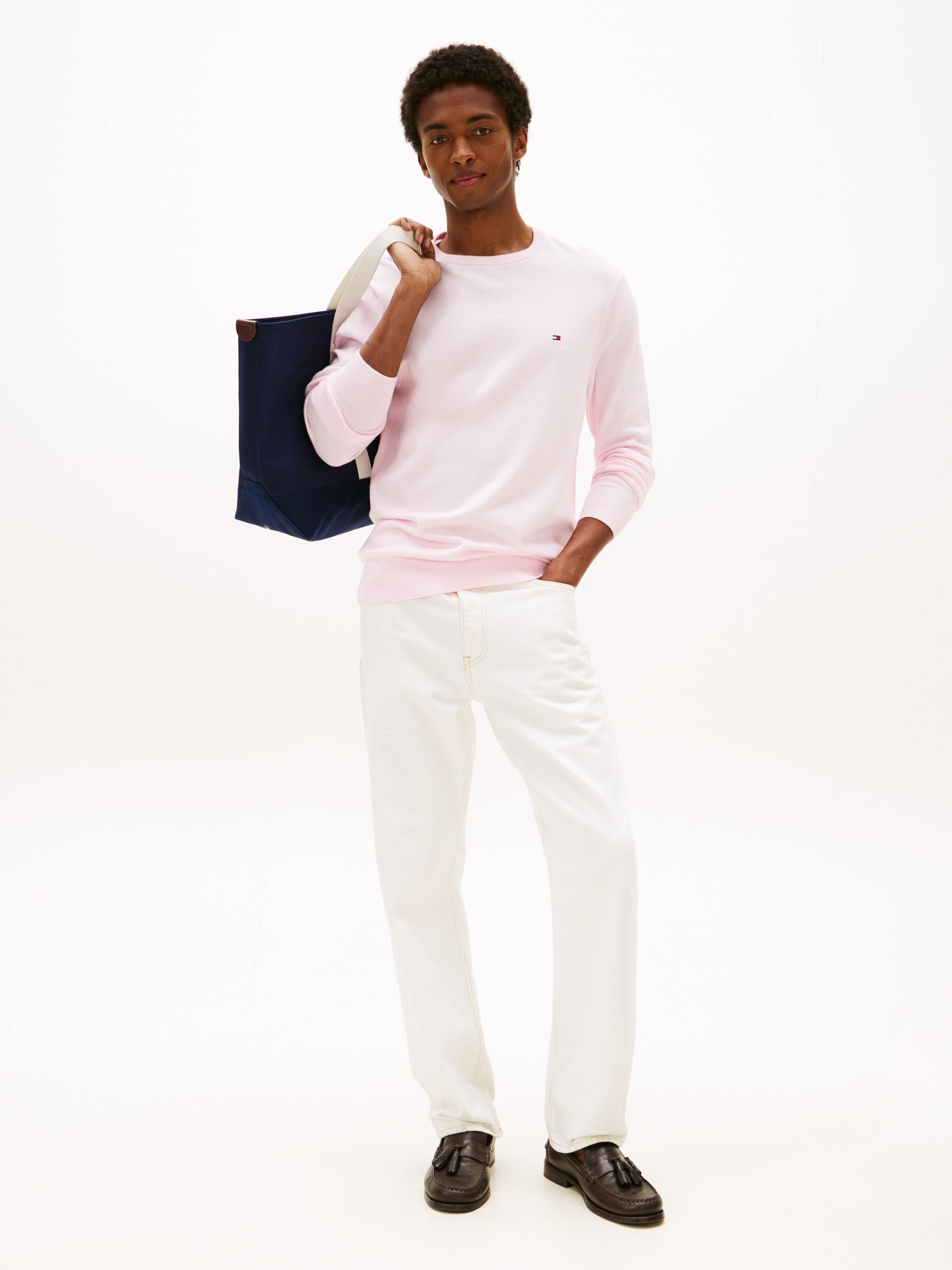 Tommy Hilfiger Rundhalspullover »ESSENTIAL COTTON CREW NECK«, 100% Baumwolle Crewneck Regular Fit Premium Mode
