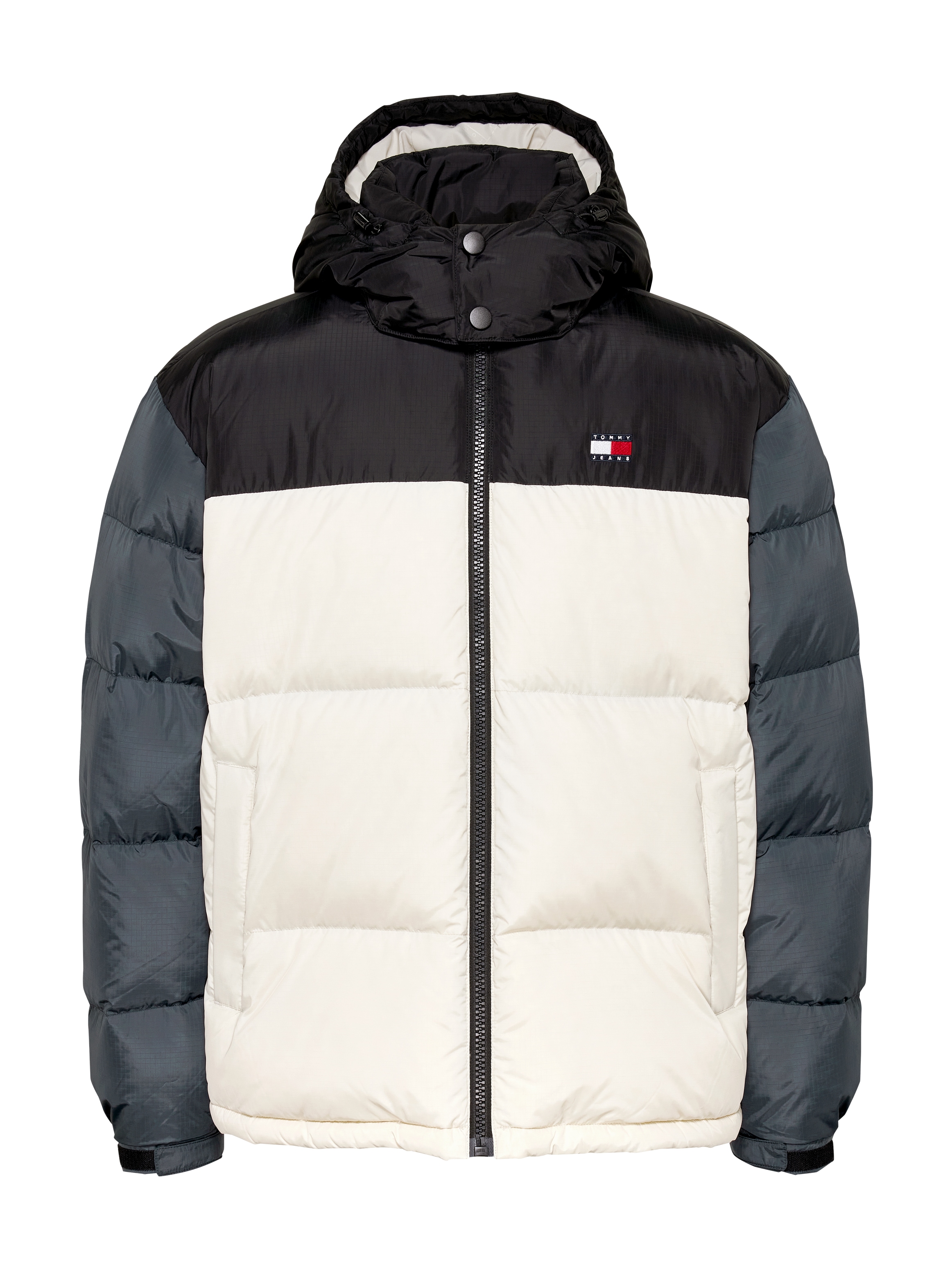 Tommy Jeans Steppjacke »TJM ALASKA COLORBLOCK PUFFER«, mit Kapuze, im mehrfarbigen Design