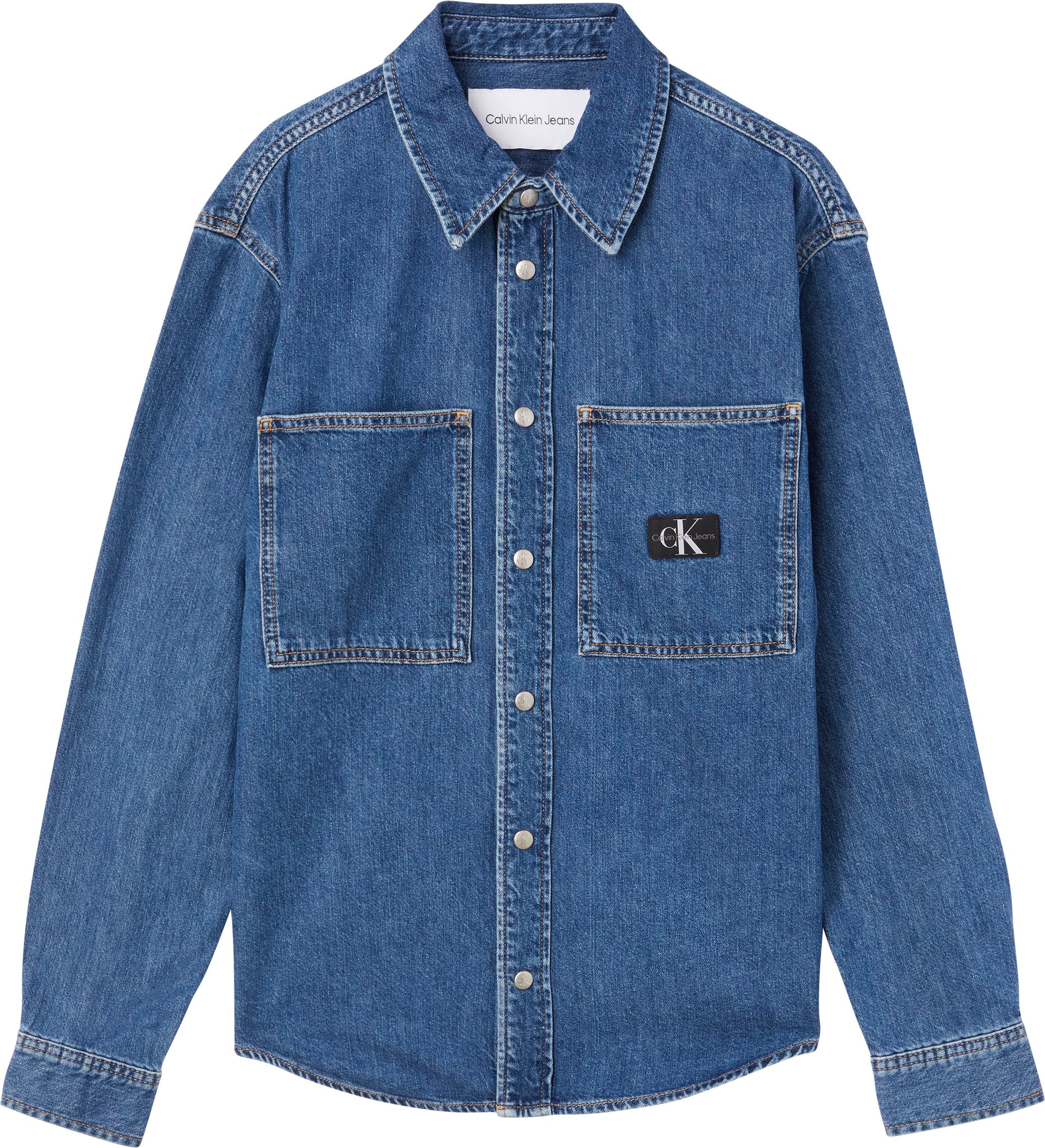 Calvin Klein Jeans Jeanshemd »RELAXED LINEAR DENIM SHIRT«, mit Calvin Klein  Logo-Badge auf der Brust online shoppen | Jelmoli-Versand