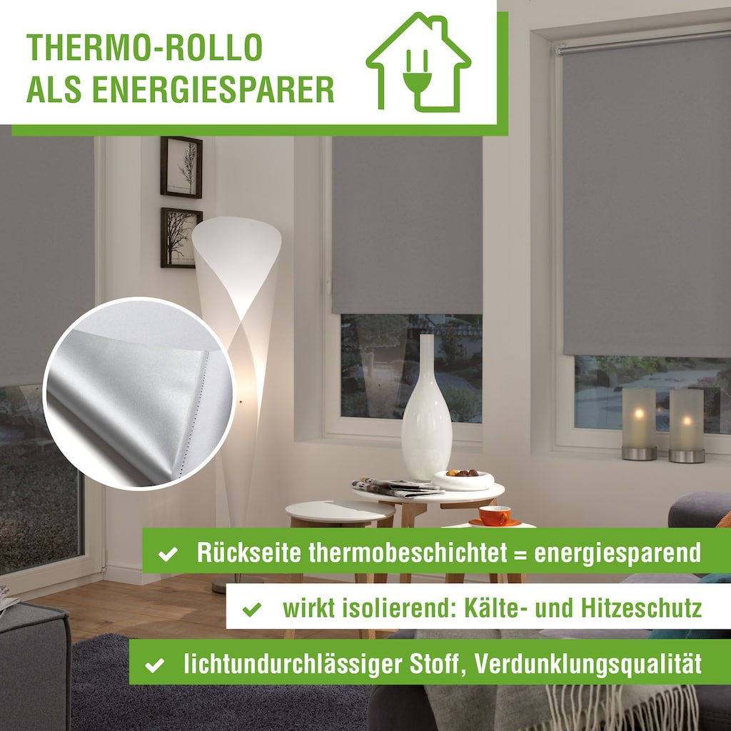 my home Verdunklungsrollo »Thermo Rollo zum Klemmen«, abdunkelnd, energiesparend-Verdunkelung-Sichtschutz
