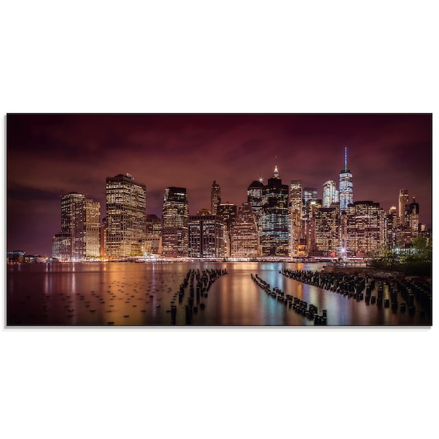 Glasbild Amerika, verschiedenen Grössen (1 bei »New St.), Nacht«, in City kaufen York online Jelmoli-Versand Artland | Impression