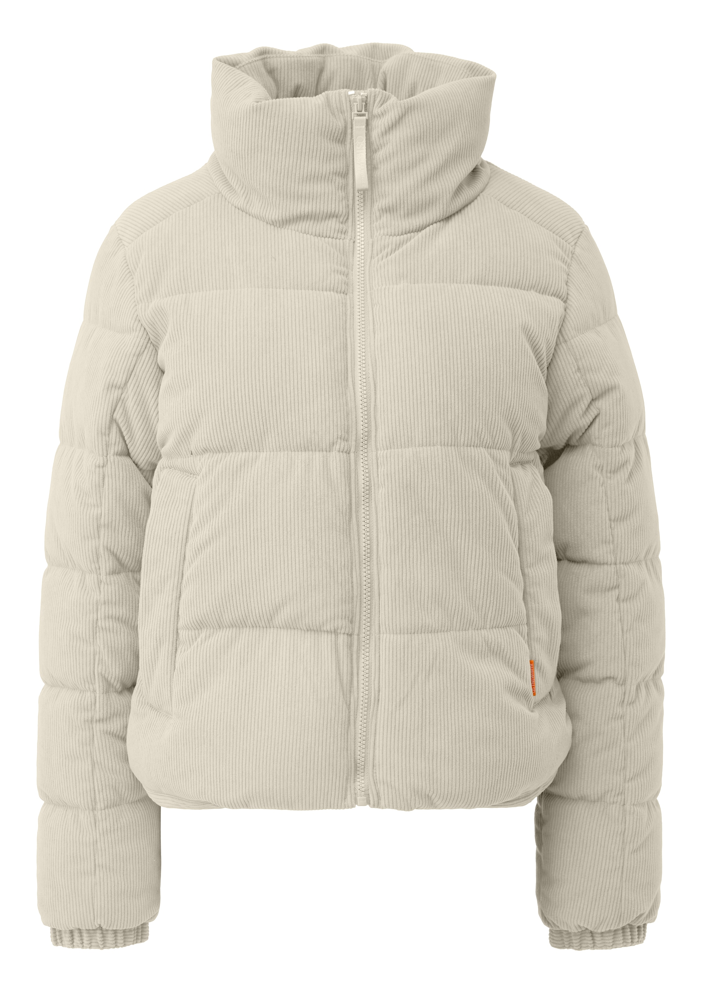 QS Steppjacke, ohne Kapuze, kurz, aus Cord und mit Stehkragen