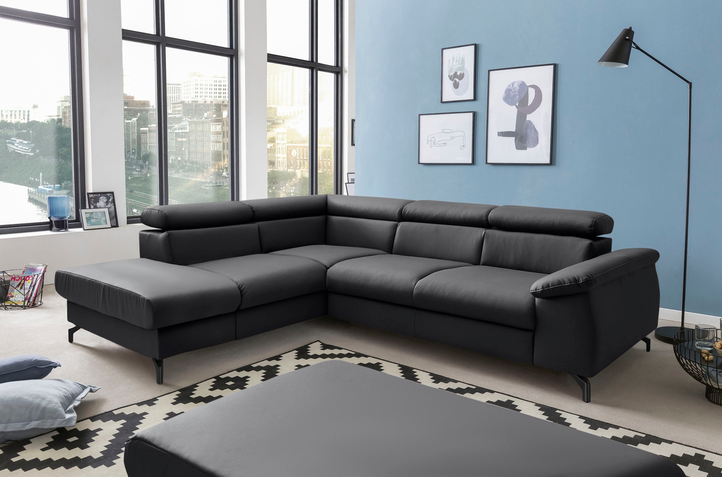 COTTA Ecksofa »Komaris L-Form«, mit Kopfteilverstellung, wahlweise mit Bettfunktion & Bettkasten