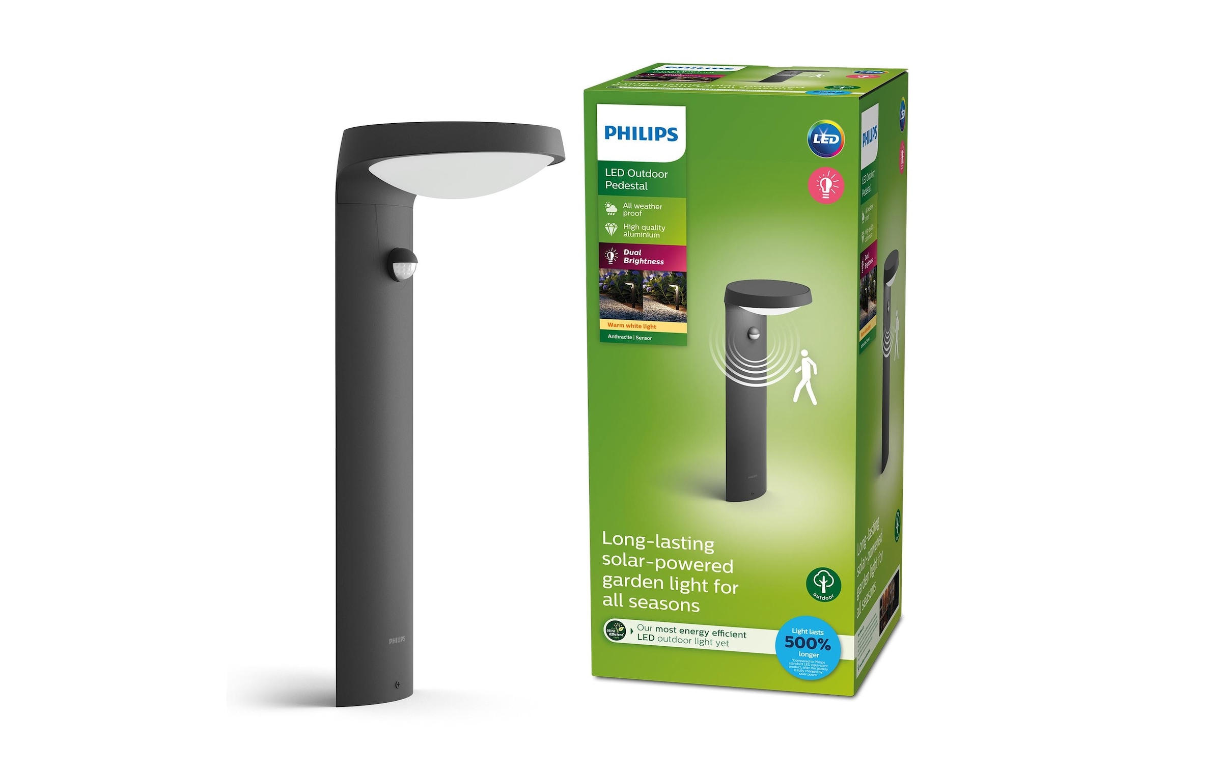 Philips Gartenleuchte »Tyla Ultra-Efficient anthrazit + Sensor«