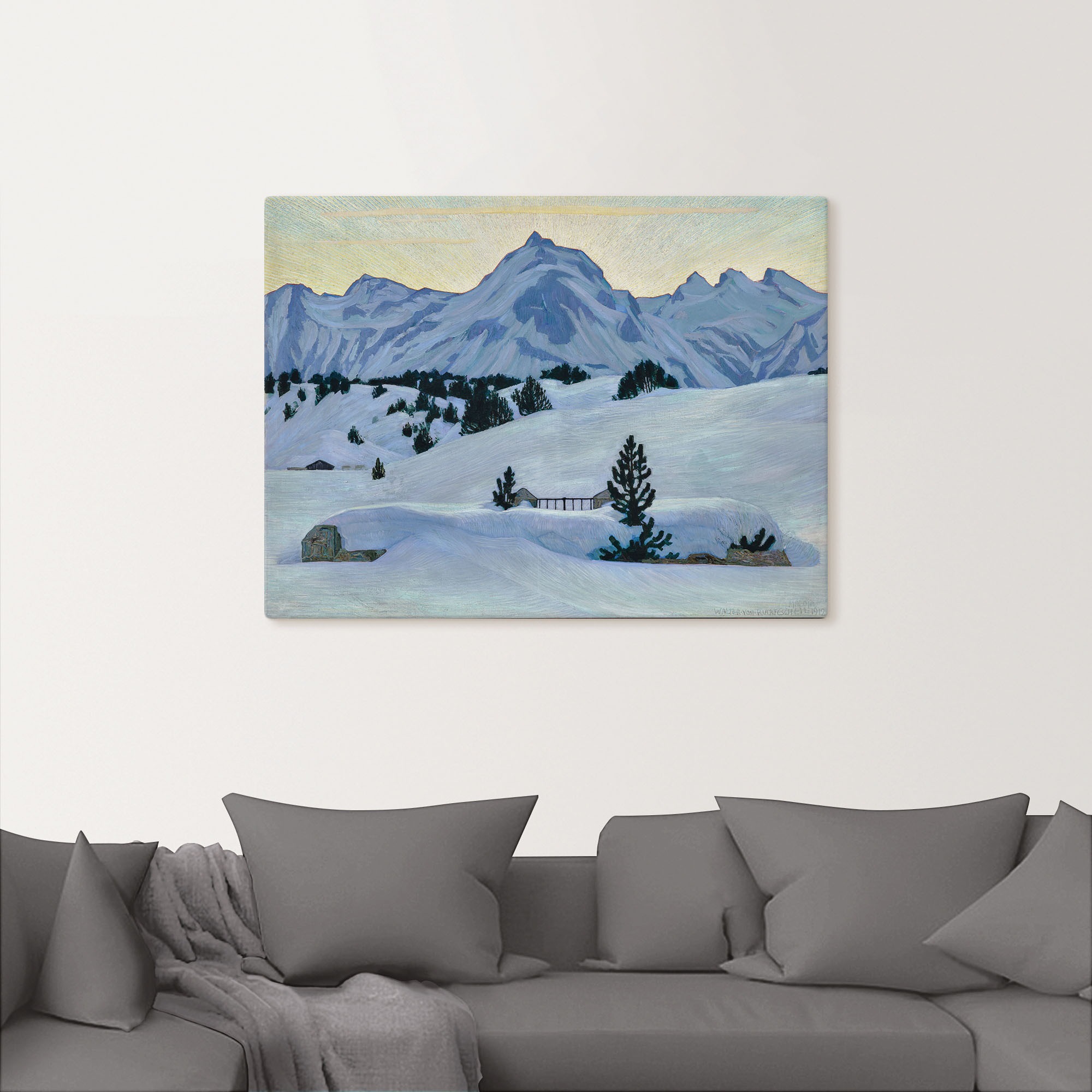 Artland Wandbild »Winterlandschaft bei Maloja. 1912«, Berge & Alpenbilder, (1 St.), als Alubild, Leinwandbild, Wandaufkleber oder Poster in versch. Grössen