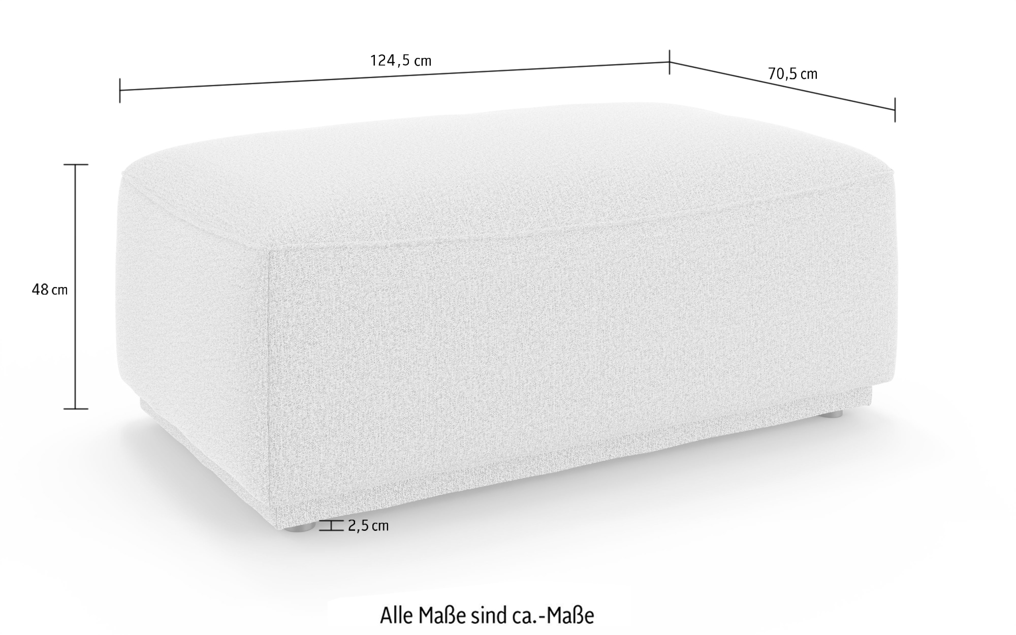 s.Oliver Polsterhocker »EMMERIK Sitzhocker mit Wellenfederung, Masse B/T/H: 124,5/70,5/48 cm«, hoher Sitzkomfort, gemütlich und modern, passend zur Serie Emmerik